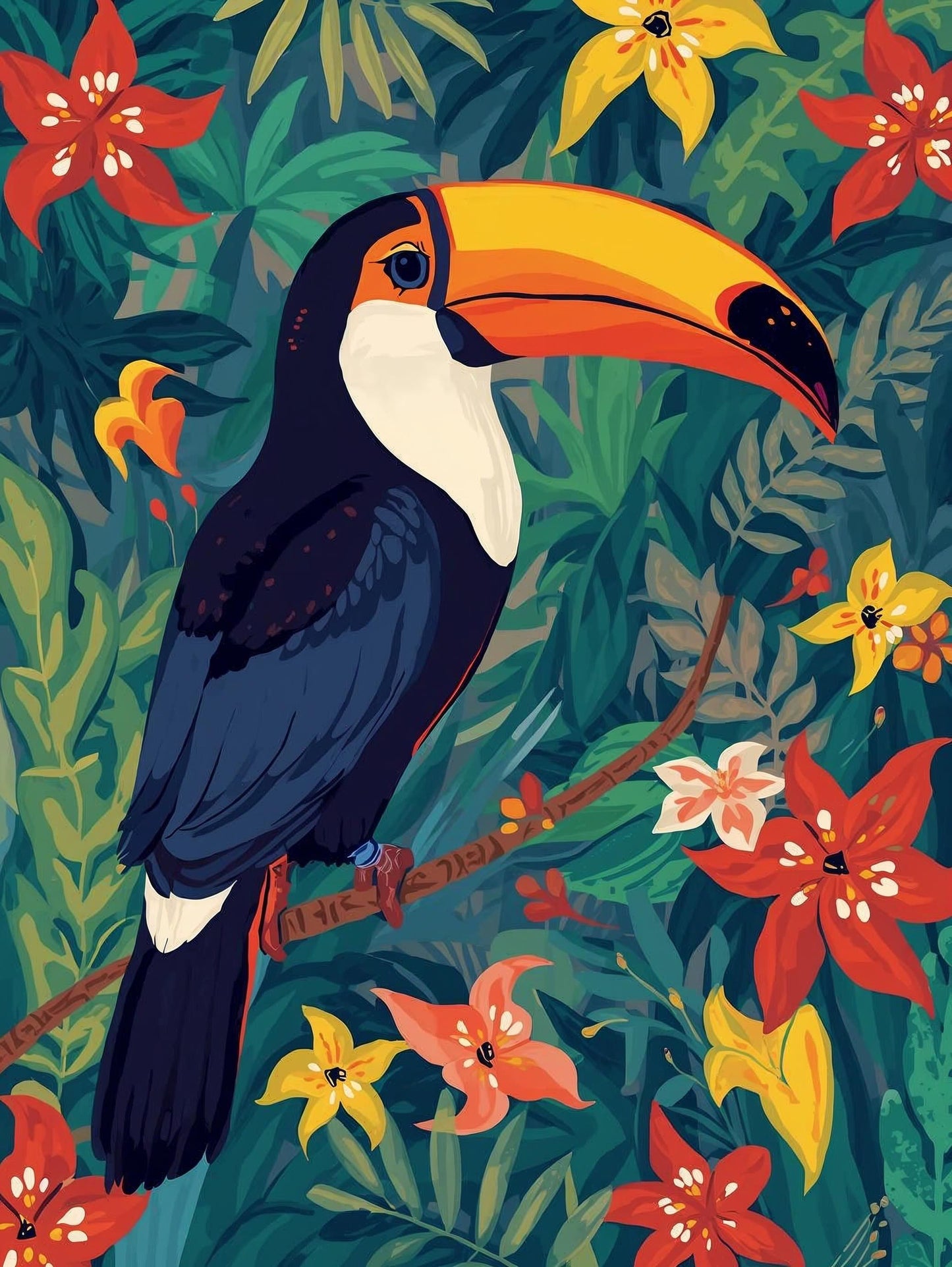 Henri Matisse Inspired Abstract Toucan Art Print: Colourful Wall Art