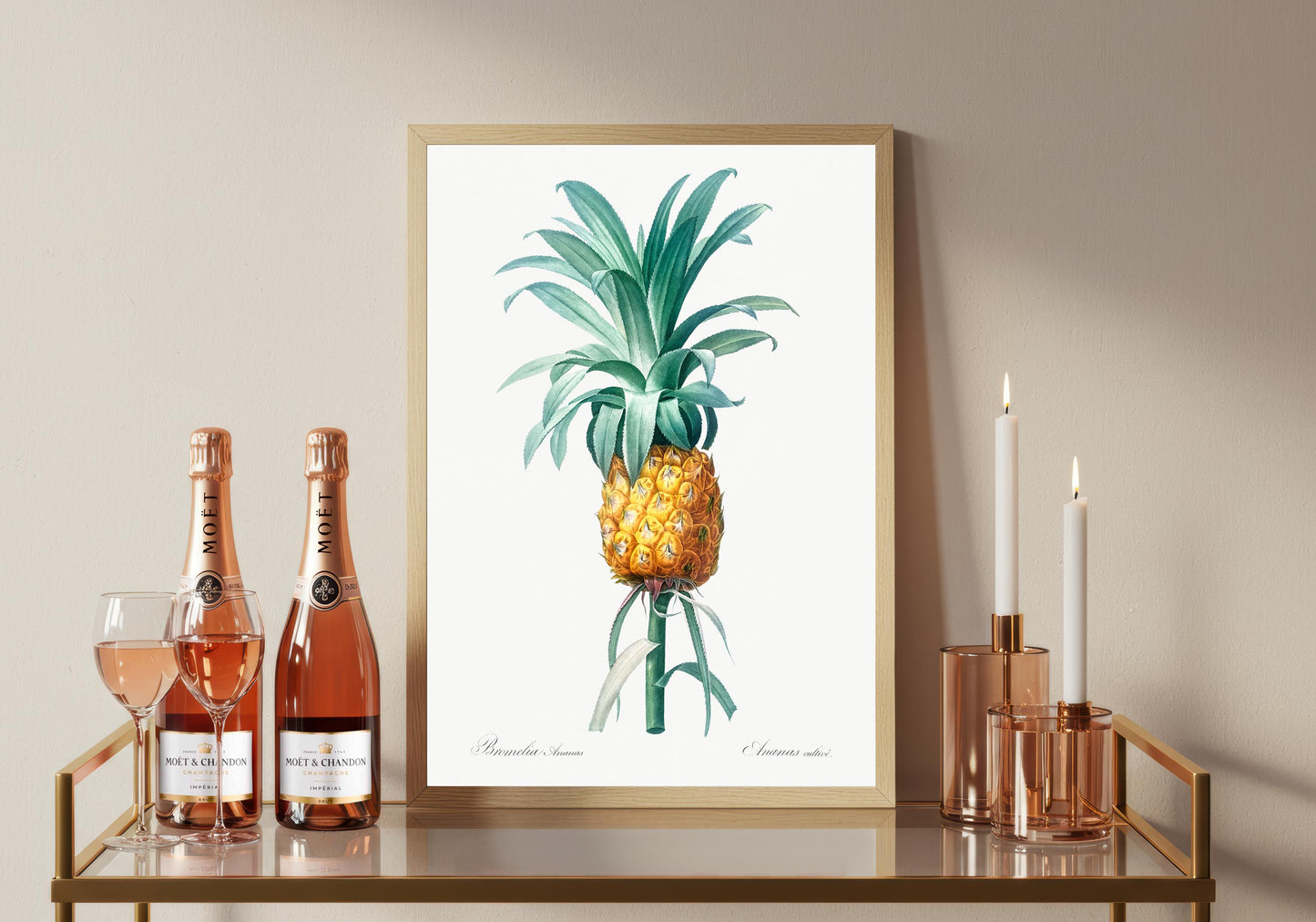 Vintage Pineapple Print: Vintage Botanical Wall Art