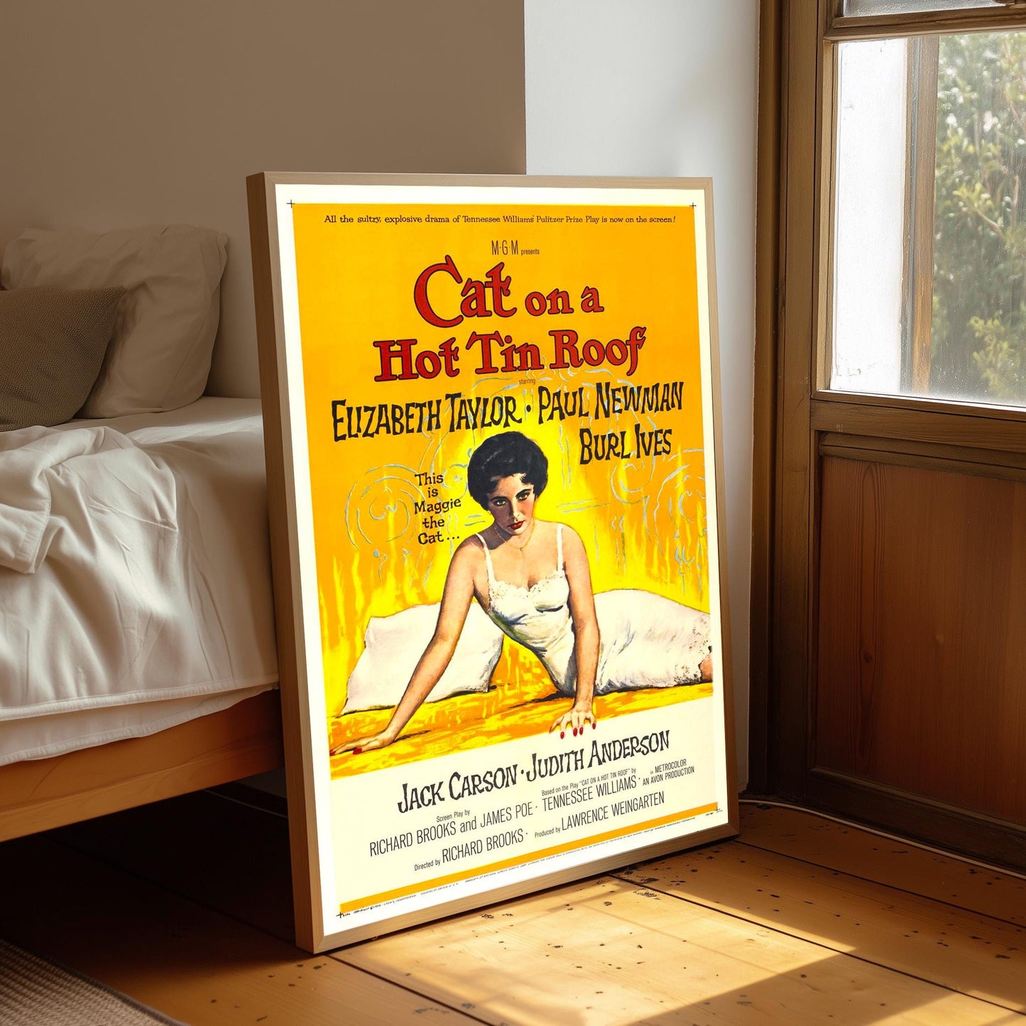 Cat on a Hot Tin Roof Movie Poster: Vintage Cinema Art Print
