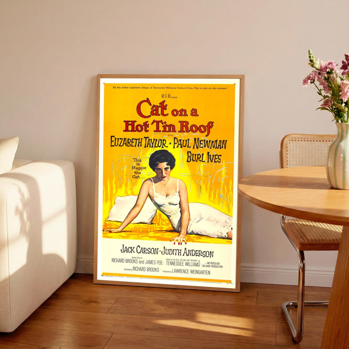 Cat on a Hot Tin Roof Movie Poster: Vintage Cinema Art Print