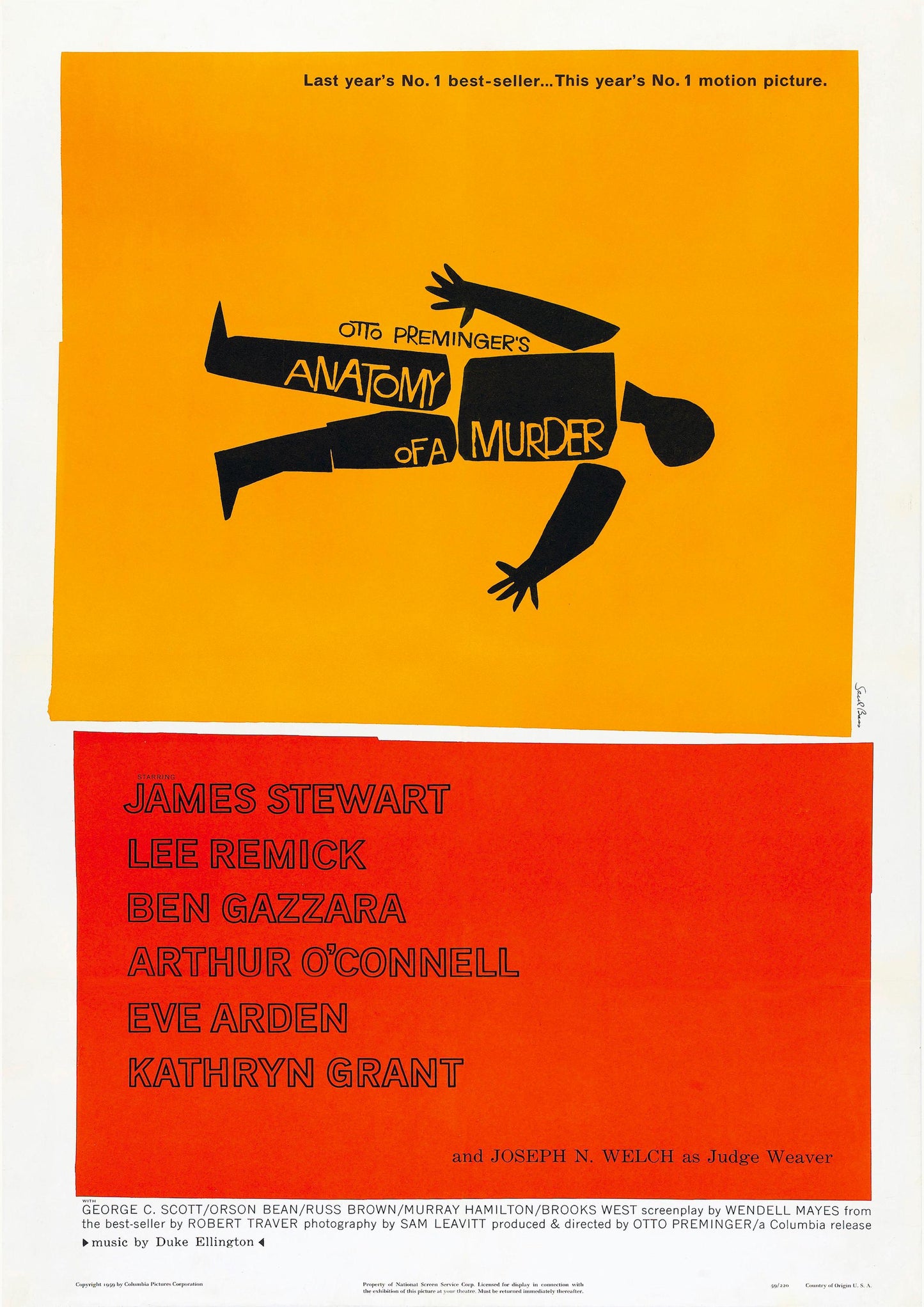 Anatomy of Murder Movie Poster: Vintage Cinema Art Print