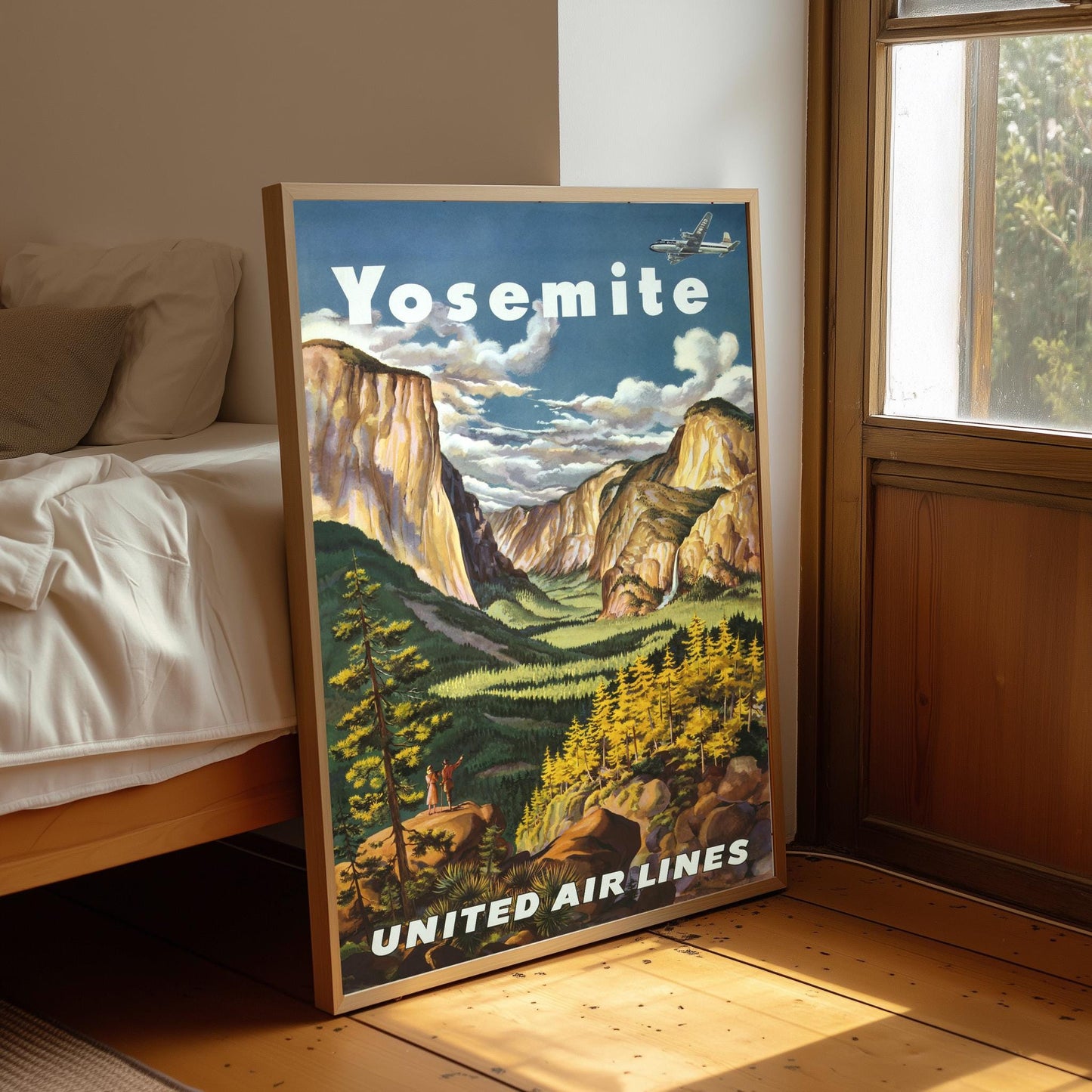 Yosemite National Park Poster: Vintage Style Satin Art Print