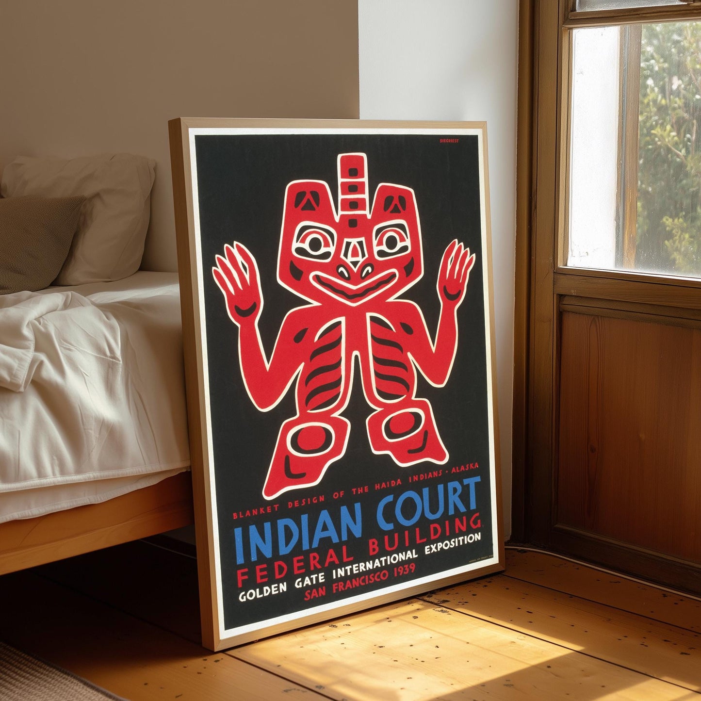 San Francisco Indian Court Federation Art Print, SF Travel Poster