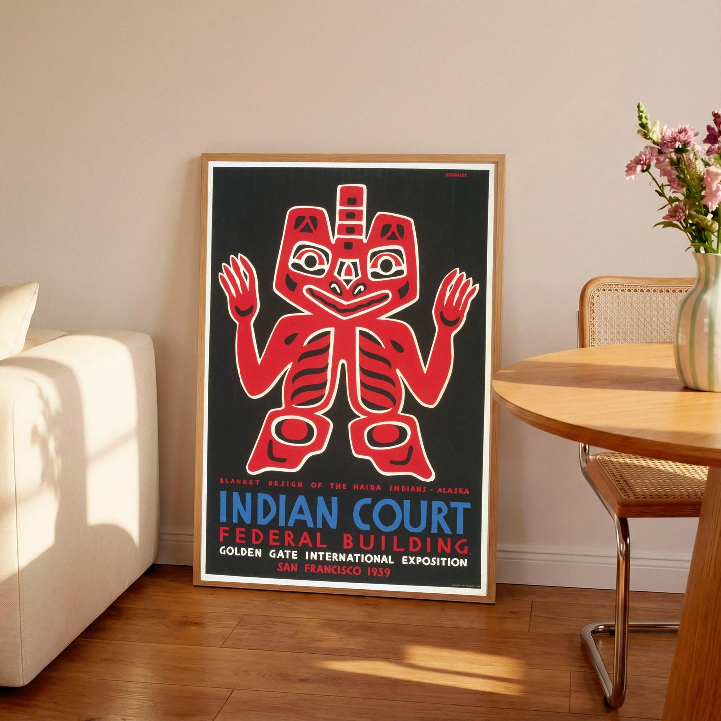 San Francisco Indian Court Federation Art Print, SF Travel Poster