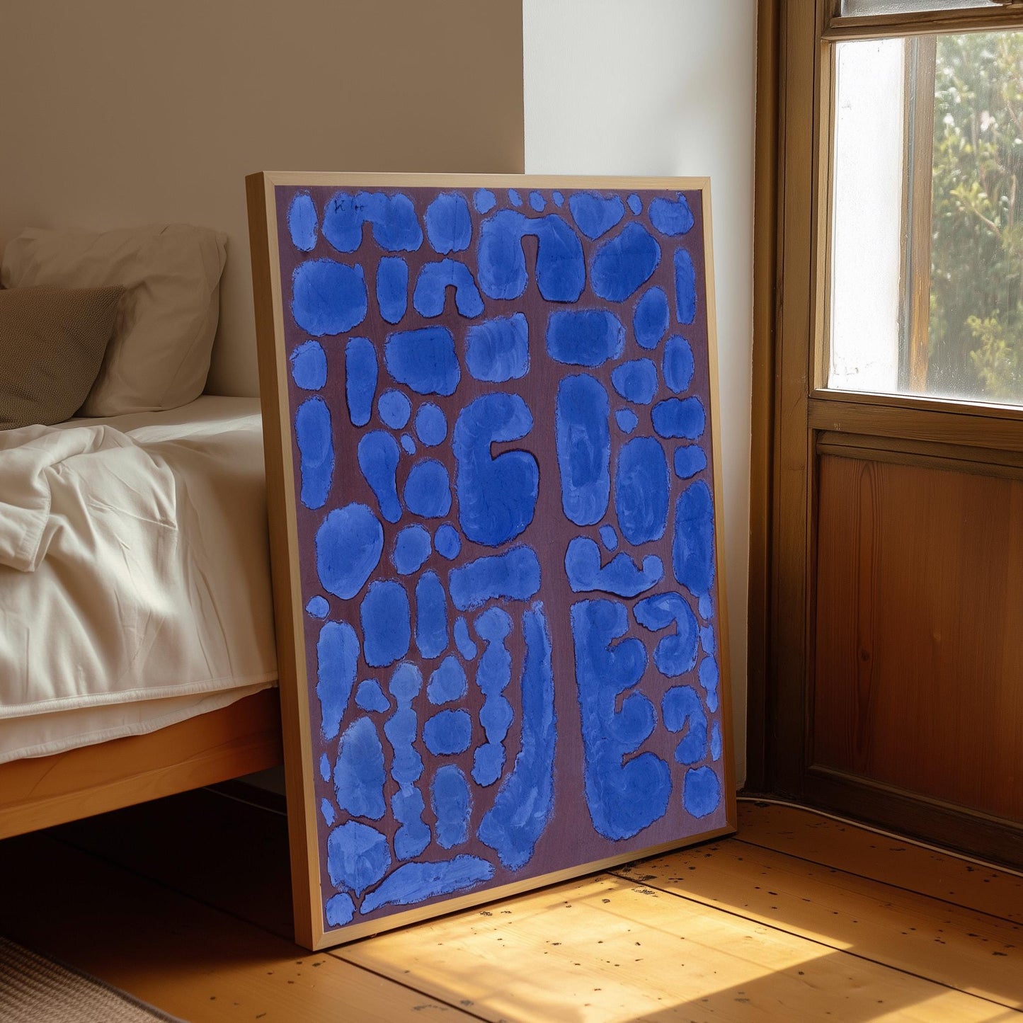 Henri Matisse Inspired Blue Abstract Art Print: Colourful Wall Art