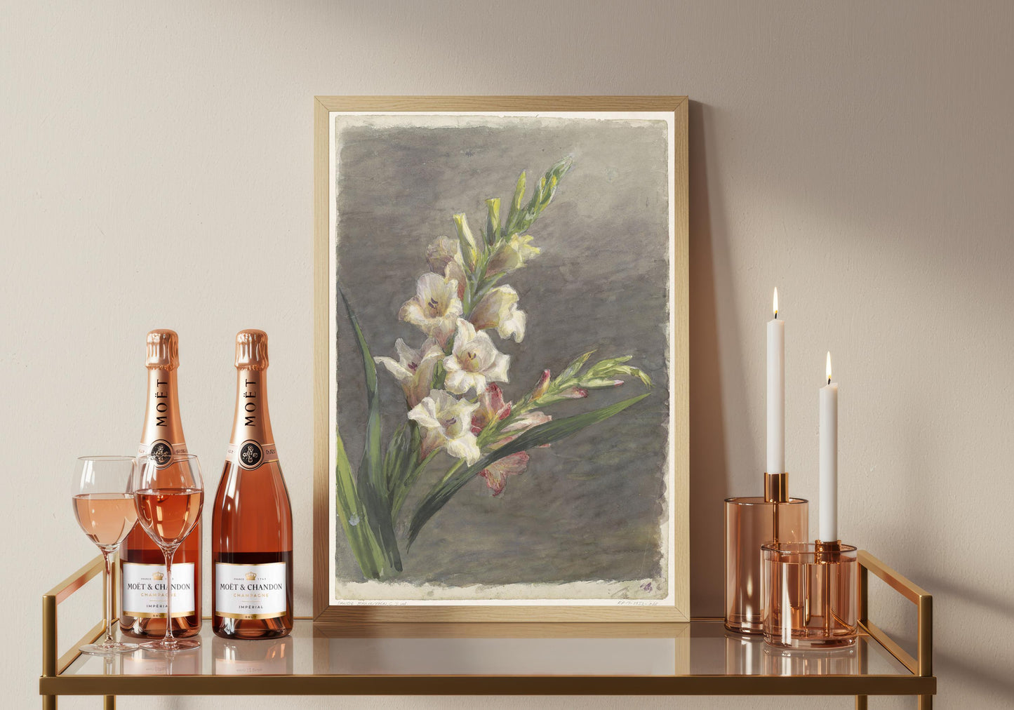 Gladioli Flower Print: Vintage Floral Wall Art