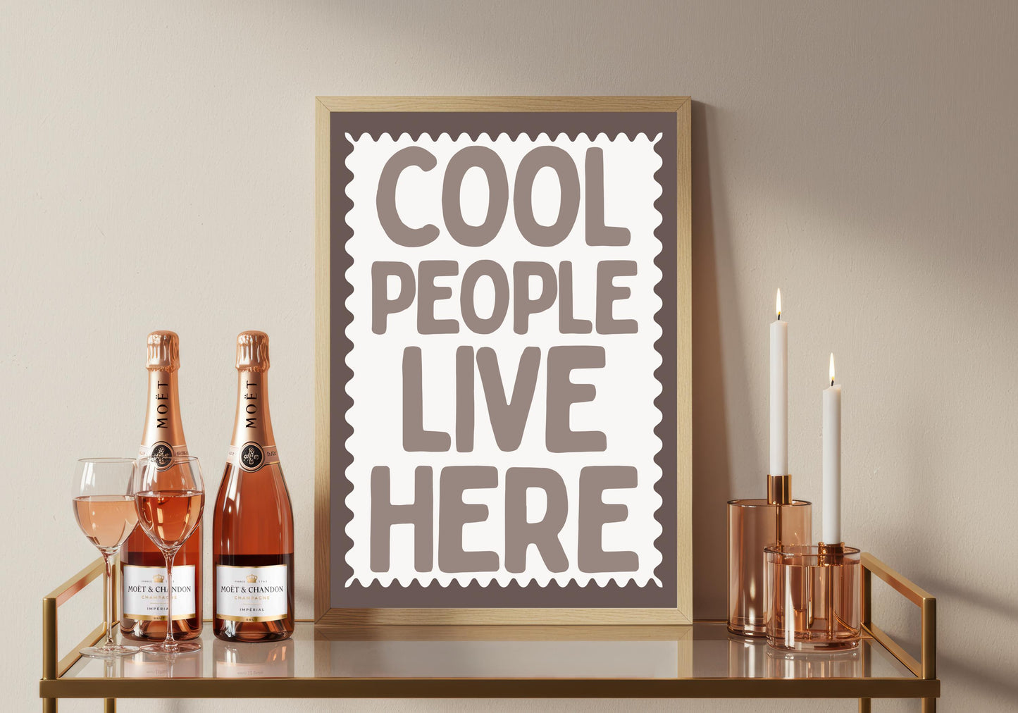 People Live Here Typography Print: Minimalist Hallway Wall Art