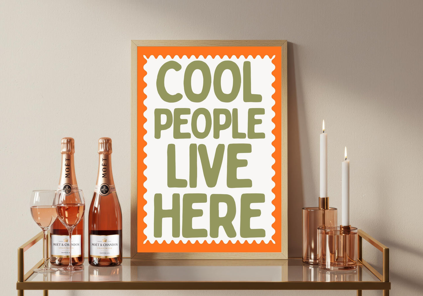 People Live Here Typography Print: Hallway Wall Art Poster
