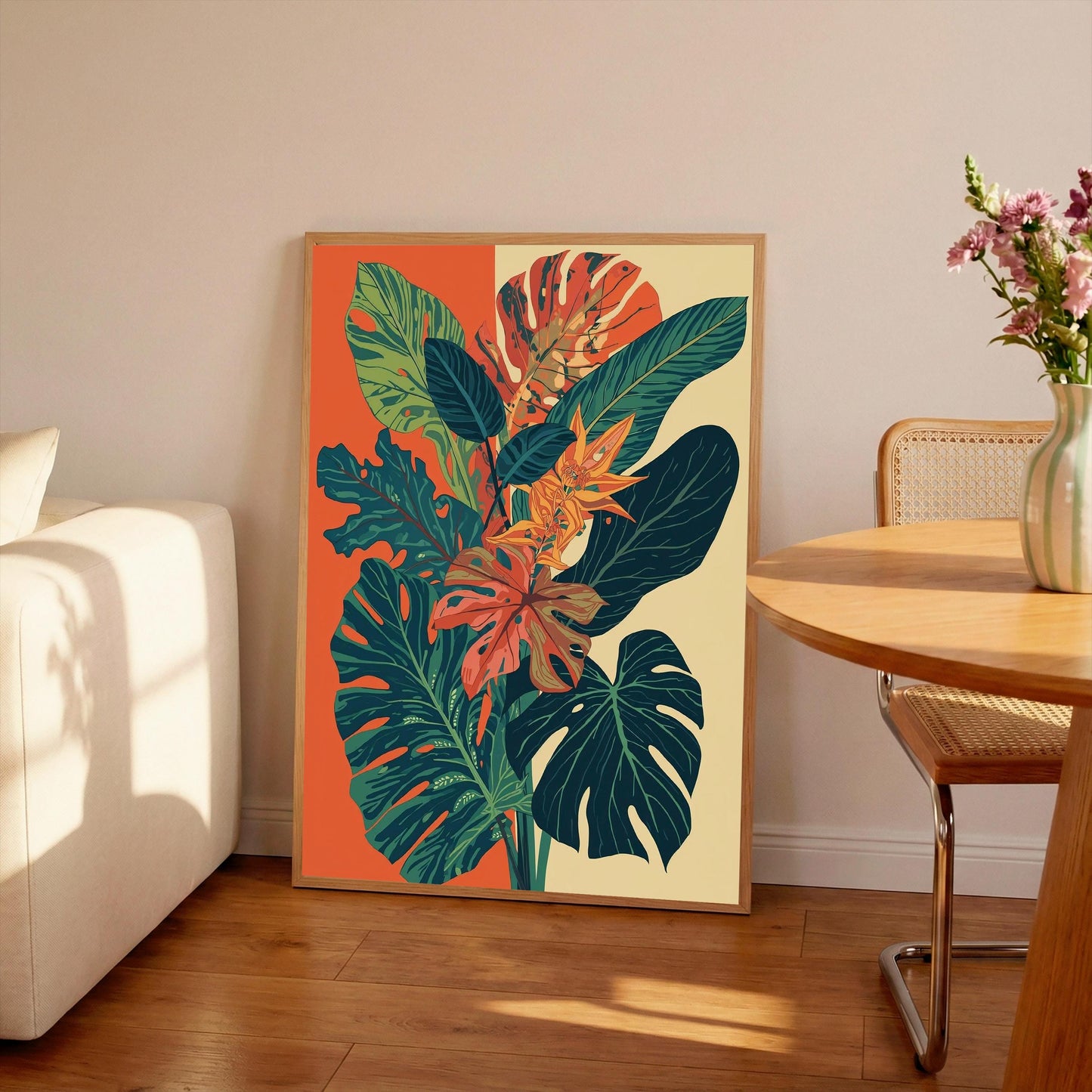 Henri Matisse Inspired Abstract  Tropical Leaves Art Print: Colourful Wall Art