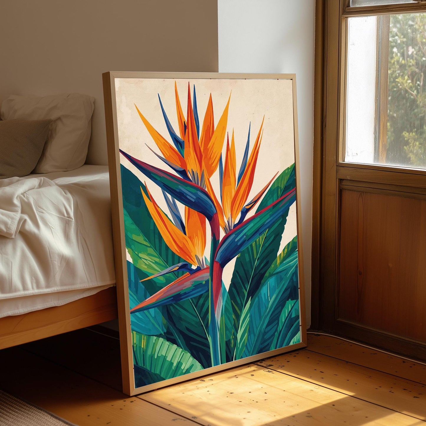 Henri Matisse Inspired Abstract Bird of Paradise Art Print: Colourful Wall Art