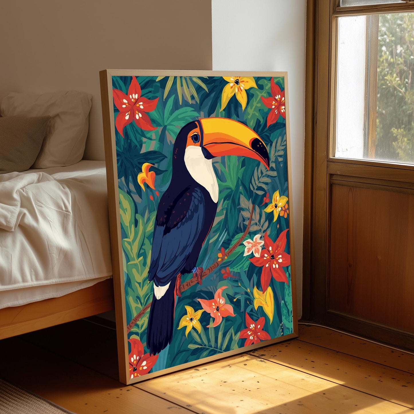 Henri Matisse Inspired Abstract Toucan Art Print: Colourful Wall Art