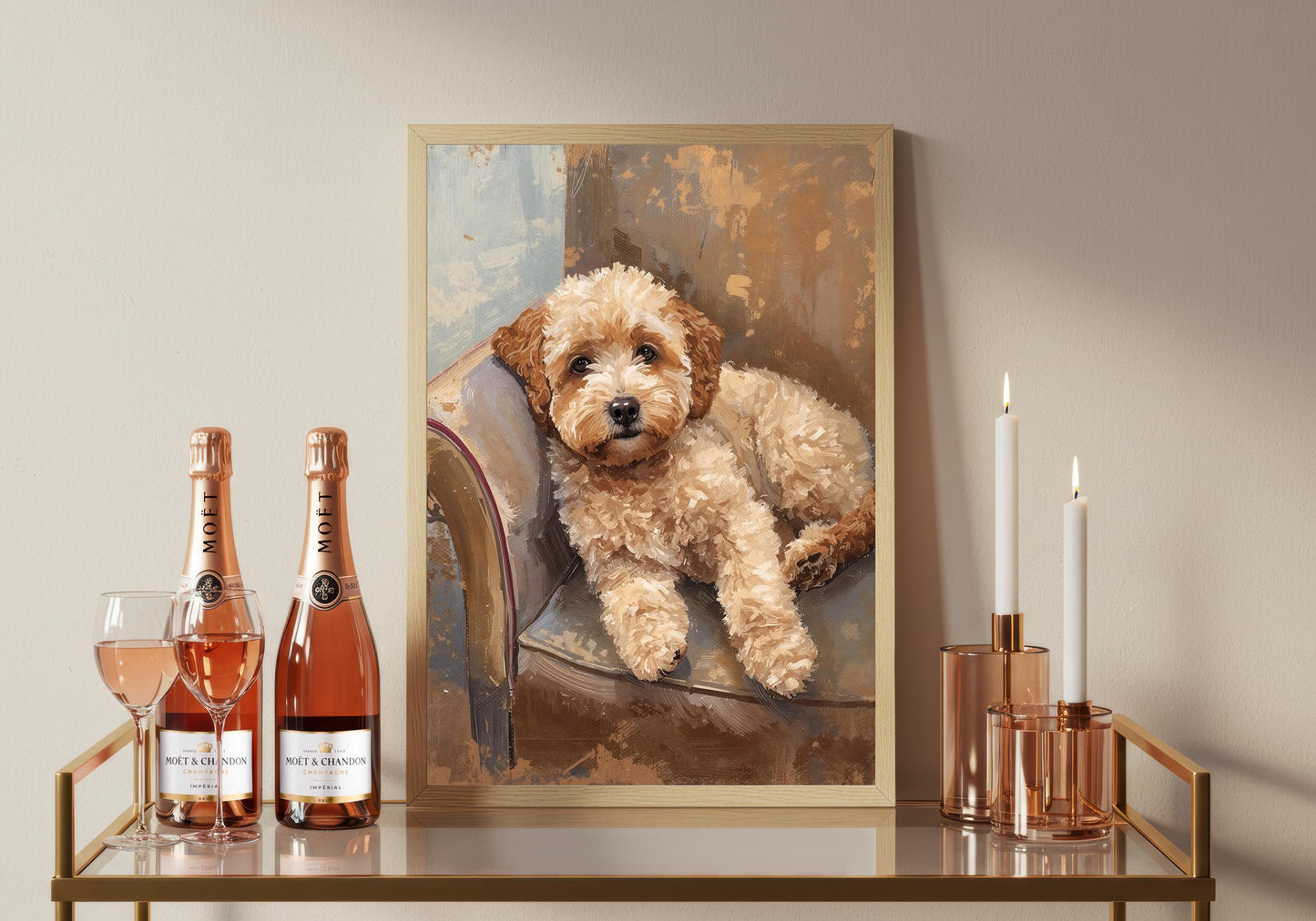Cockapoo Dog Art Print, Cockapoo Lying in Chair, Pet Lover Gift