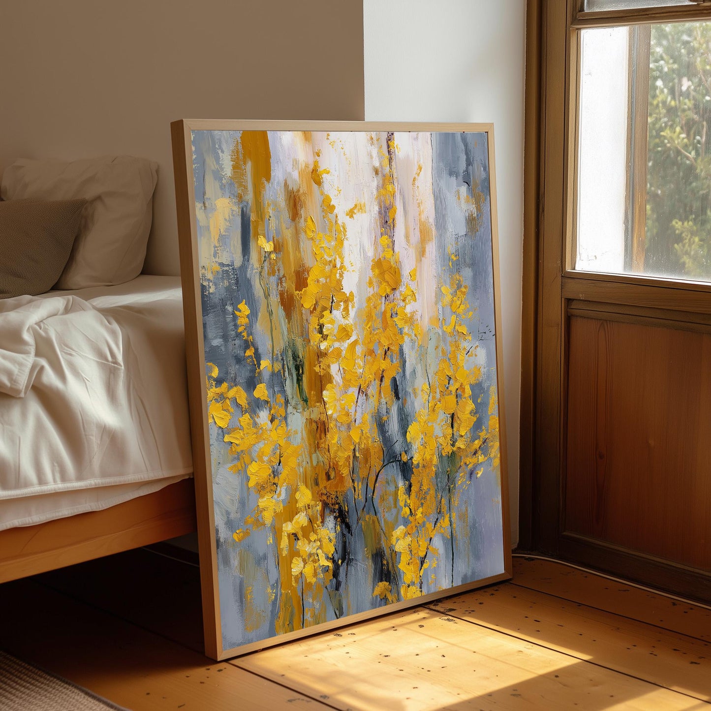 Colourful Abstract Floral Wall Art Print, Modern Botanical Flower Poster