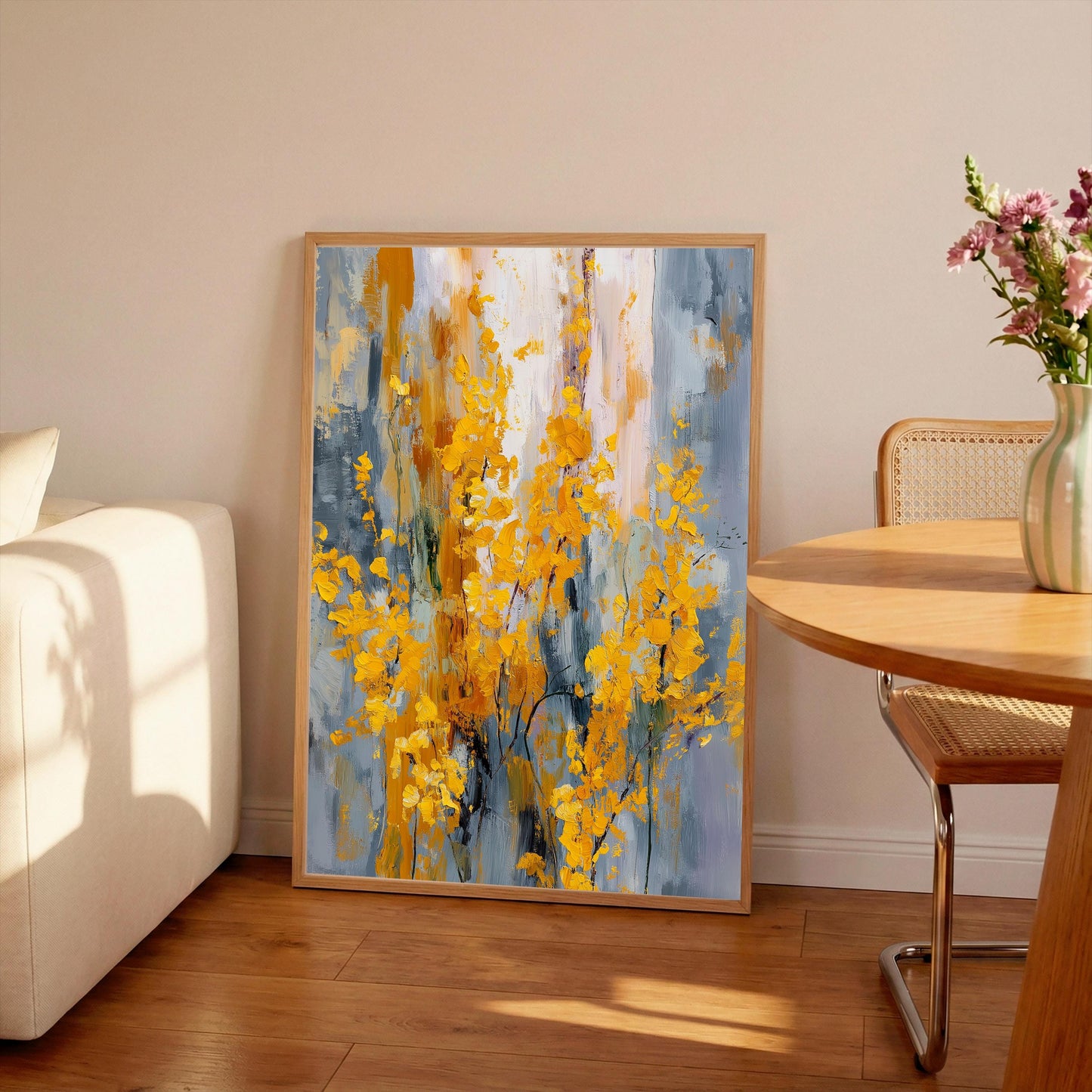 Colourful Abstract Floral Wall Art Print, Modern Botanical Flower Poster