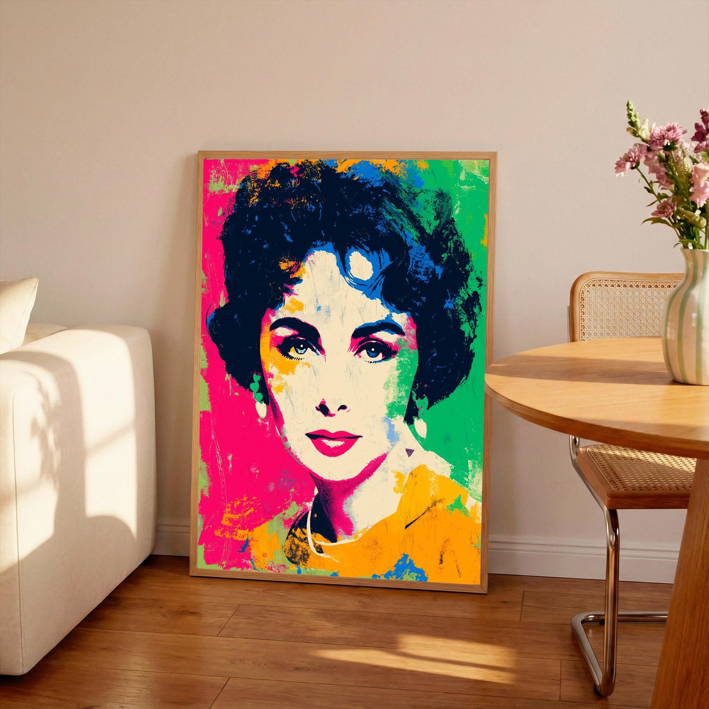 Elizabeth Taylor Warhol Style Print, Retro Pop Art Poster