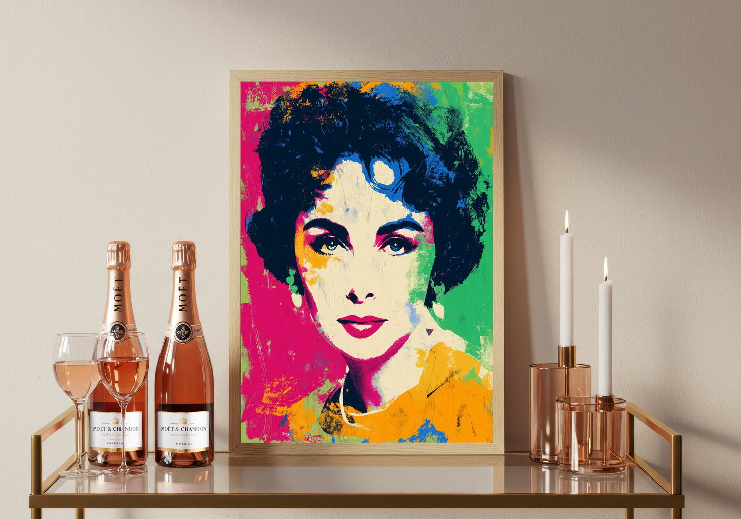 Elizabeth Taylor Warhol Style Print, Retro Pop Art Poster