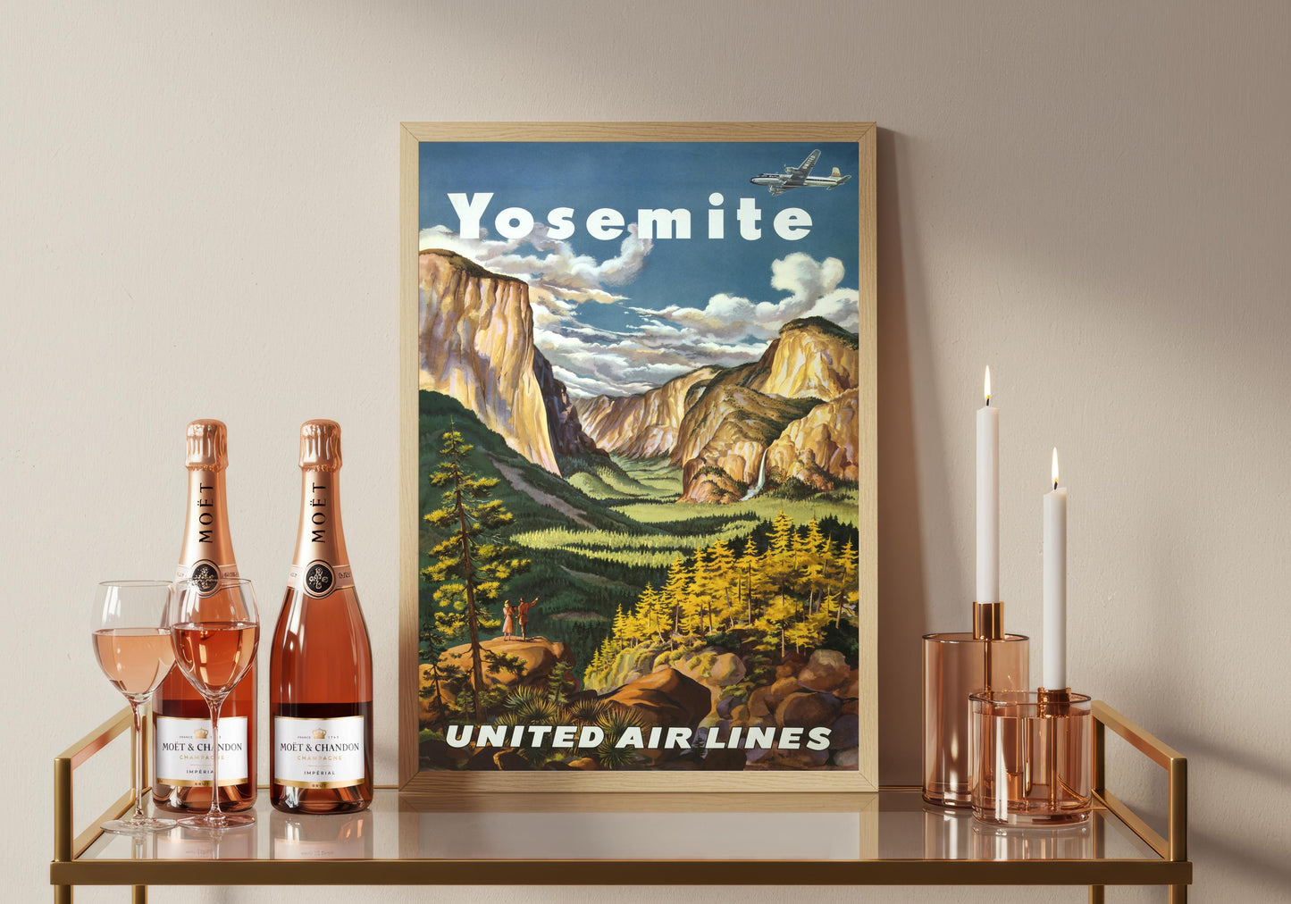 Yosemite National Park Poster: Vintage Style Satin Art Print