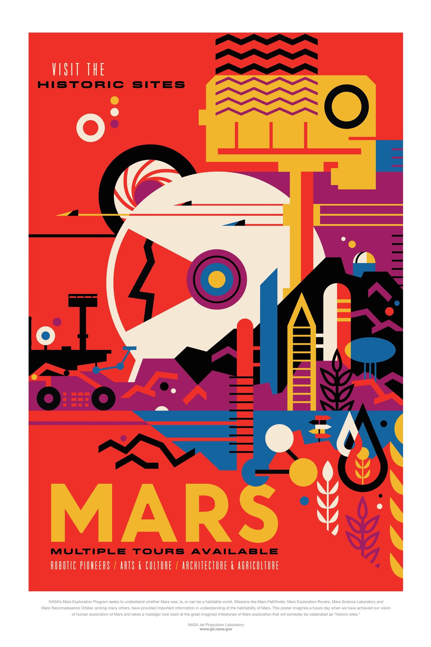 The Mars Tour Poster: Vintage Space Art Print