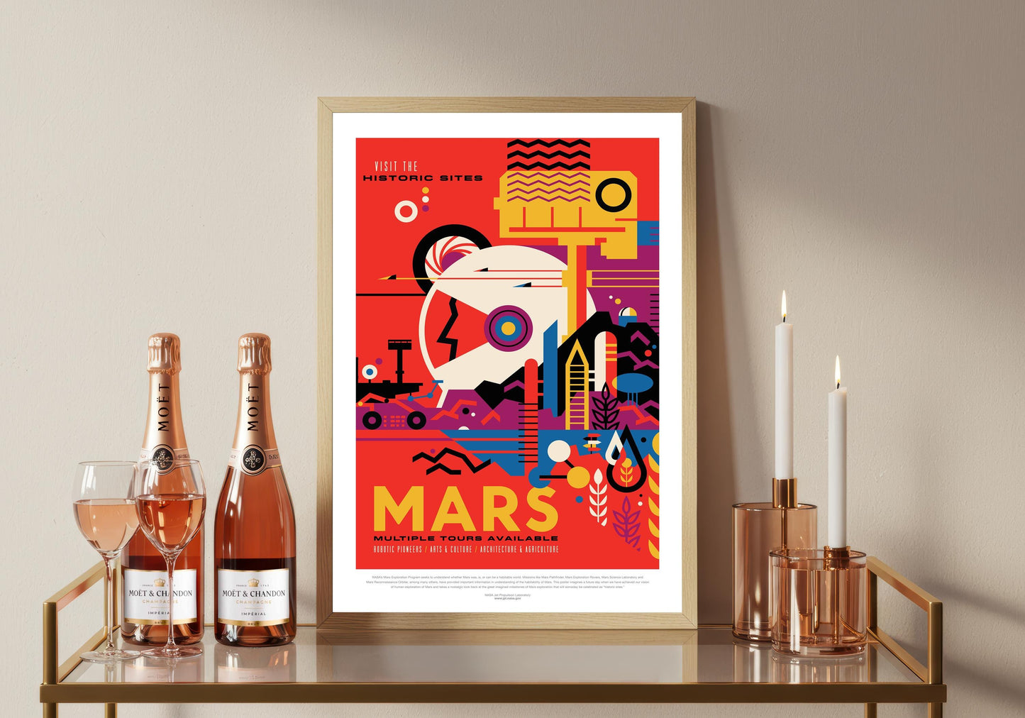 The Mars Tour Poster: Vintage Space Art Print