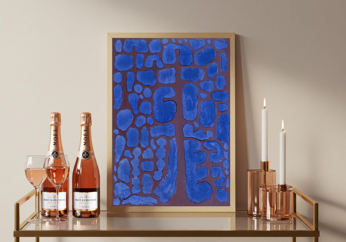 Henri Matisse Inspired Blue Abstract Art Print: Colourful Wall Art