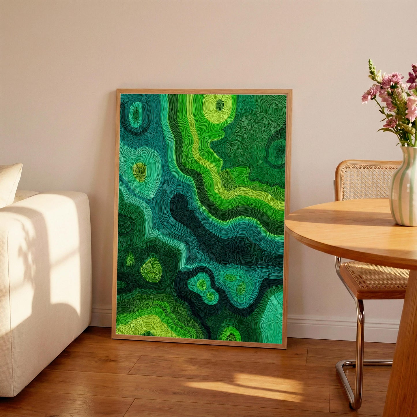 Abstract Wall Print: Colourful Boho Decor, Green Shades