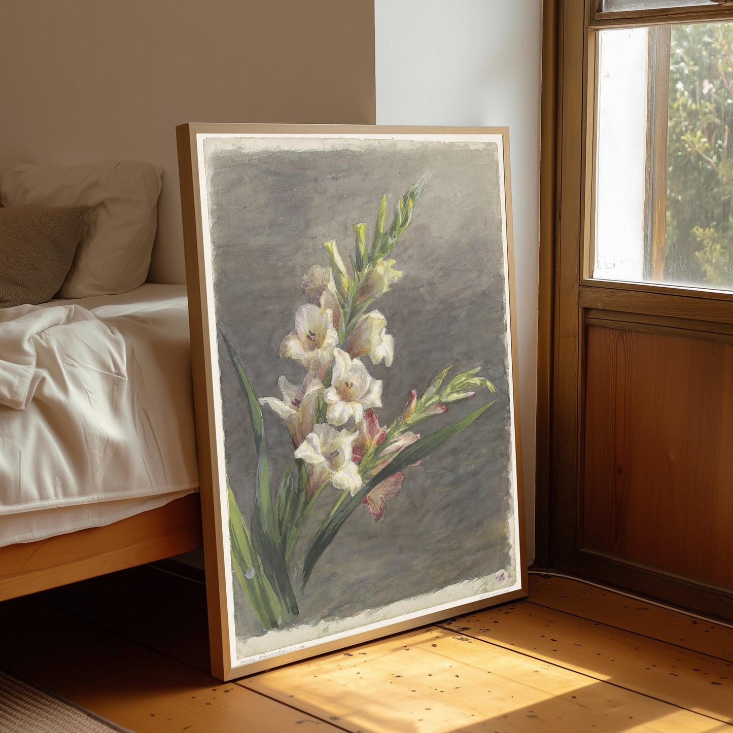 Gladioli Flower Print: Vintage Floral Wall Art