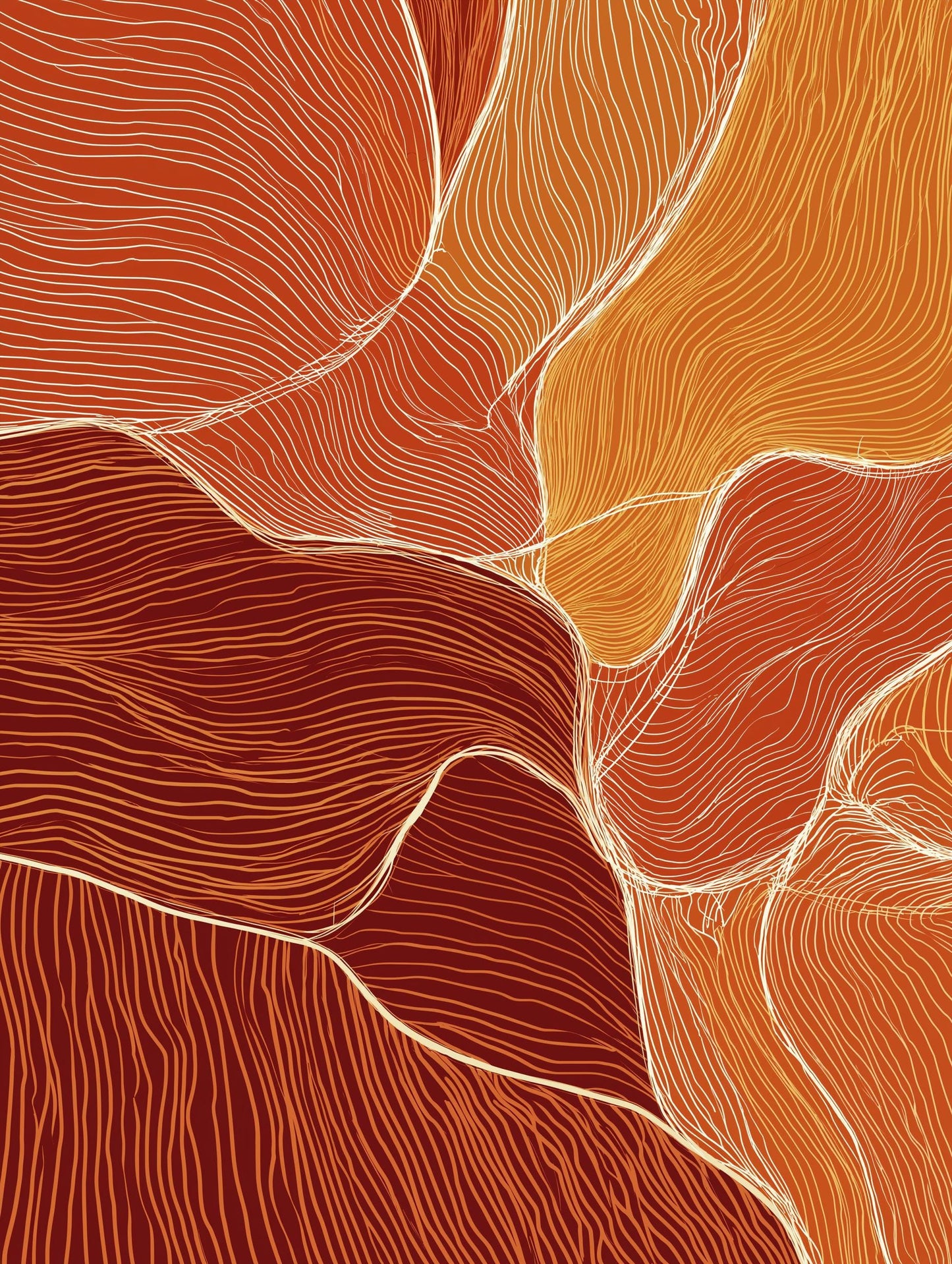 Abstract Wall Print: Colourful Boho Decor, Orange Shades