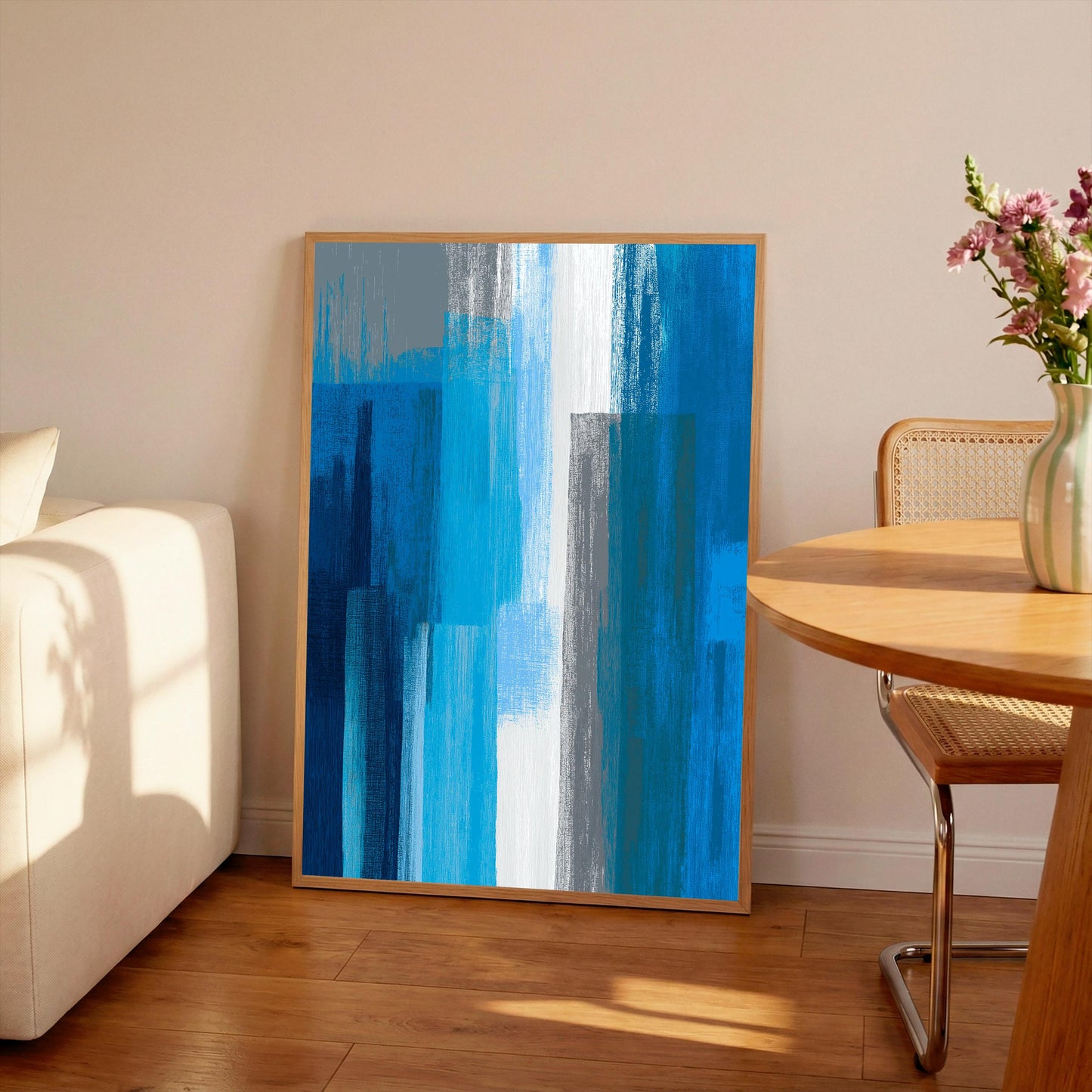Abstract Wall Print: Colourful Boho Decor, Blue Shades