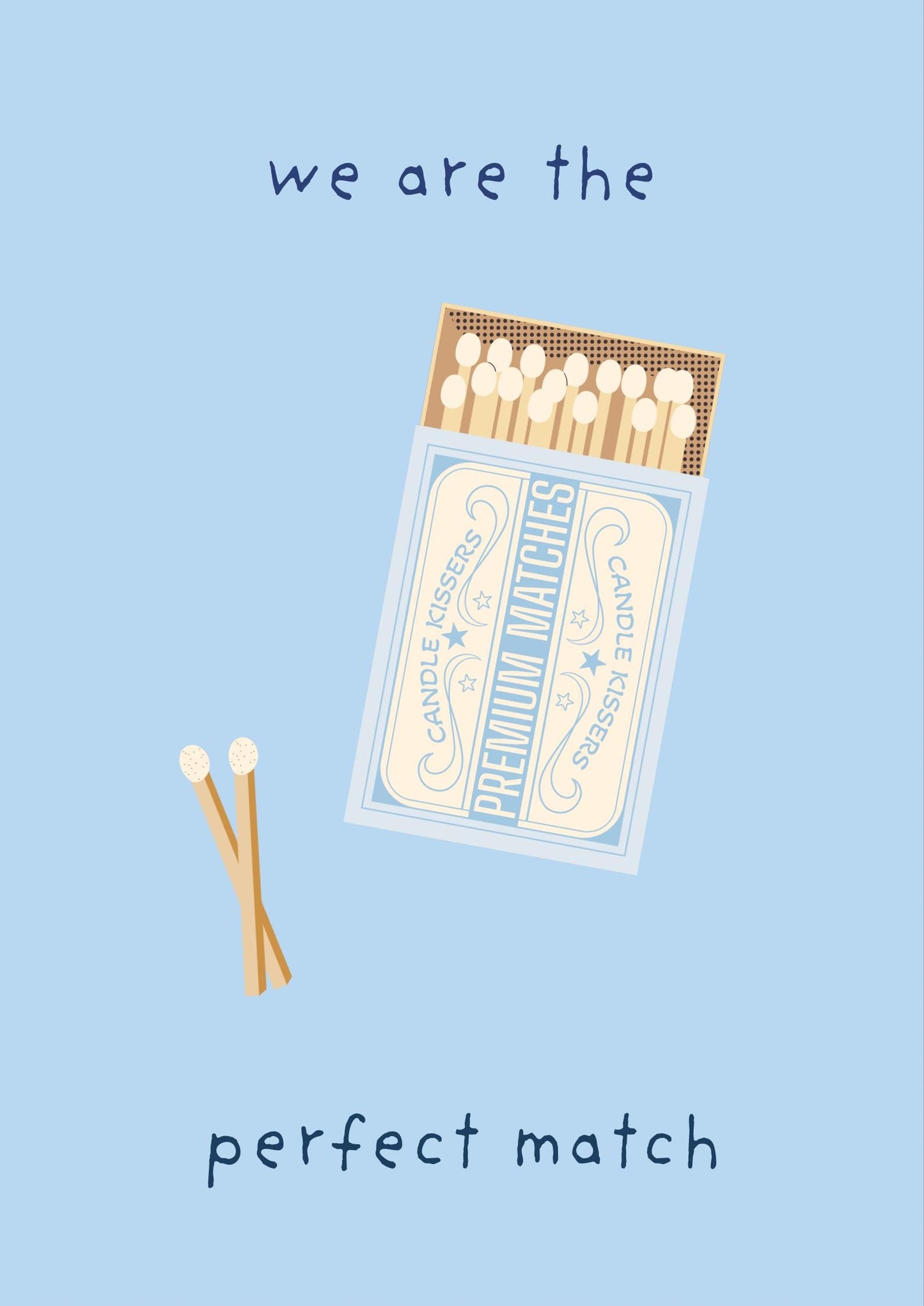 Typography Poster: Blue Bedroom Wall Art, Vintage Feminine Print