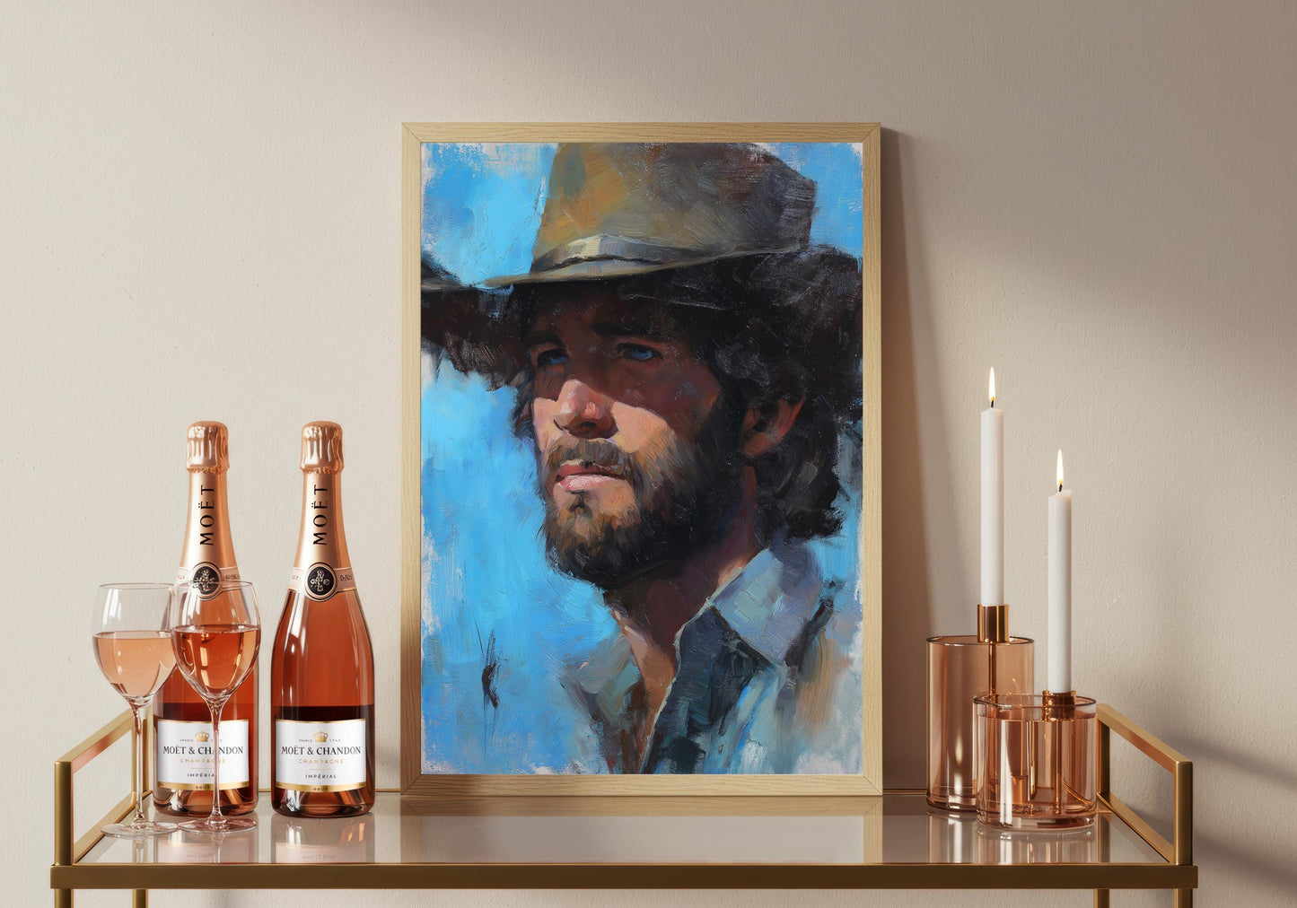 Cowboy Print: Rugged Masculine Man Poster