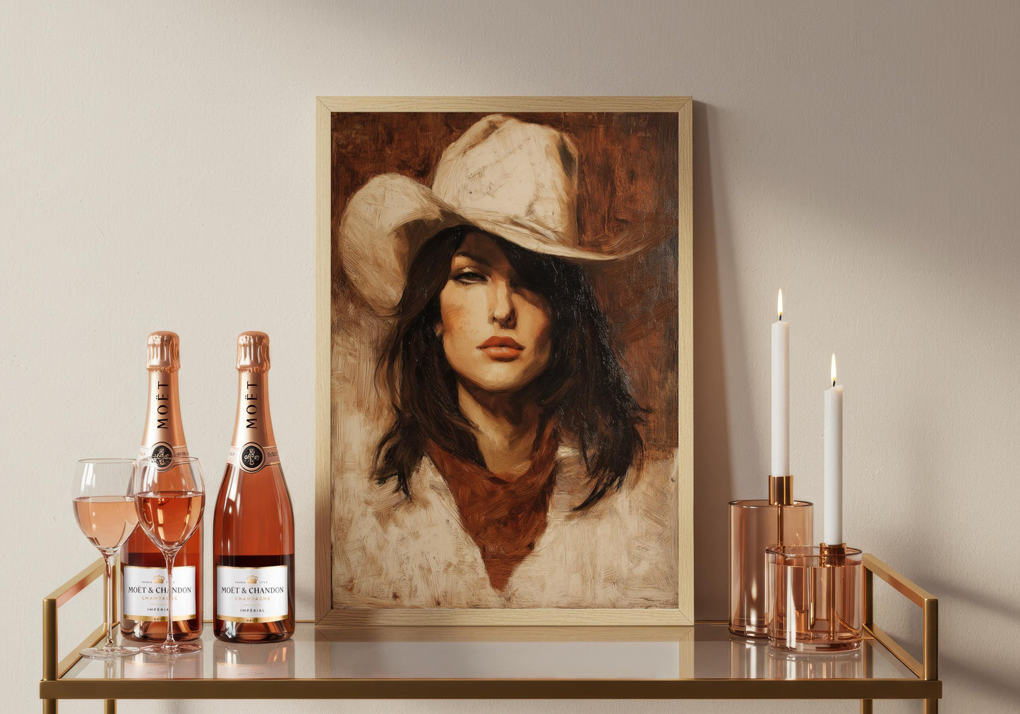 Cowgirl Print: Pretty Woman Hat Poster
