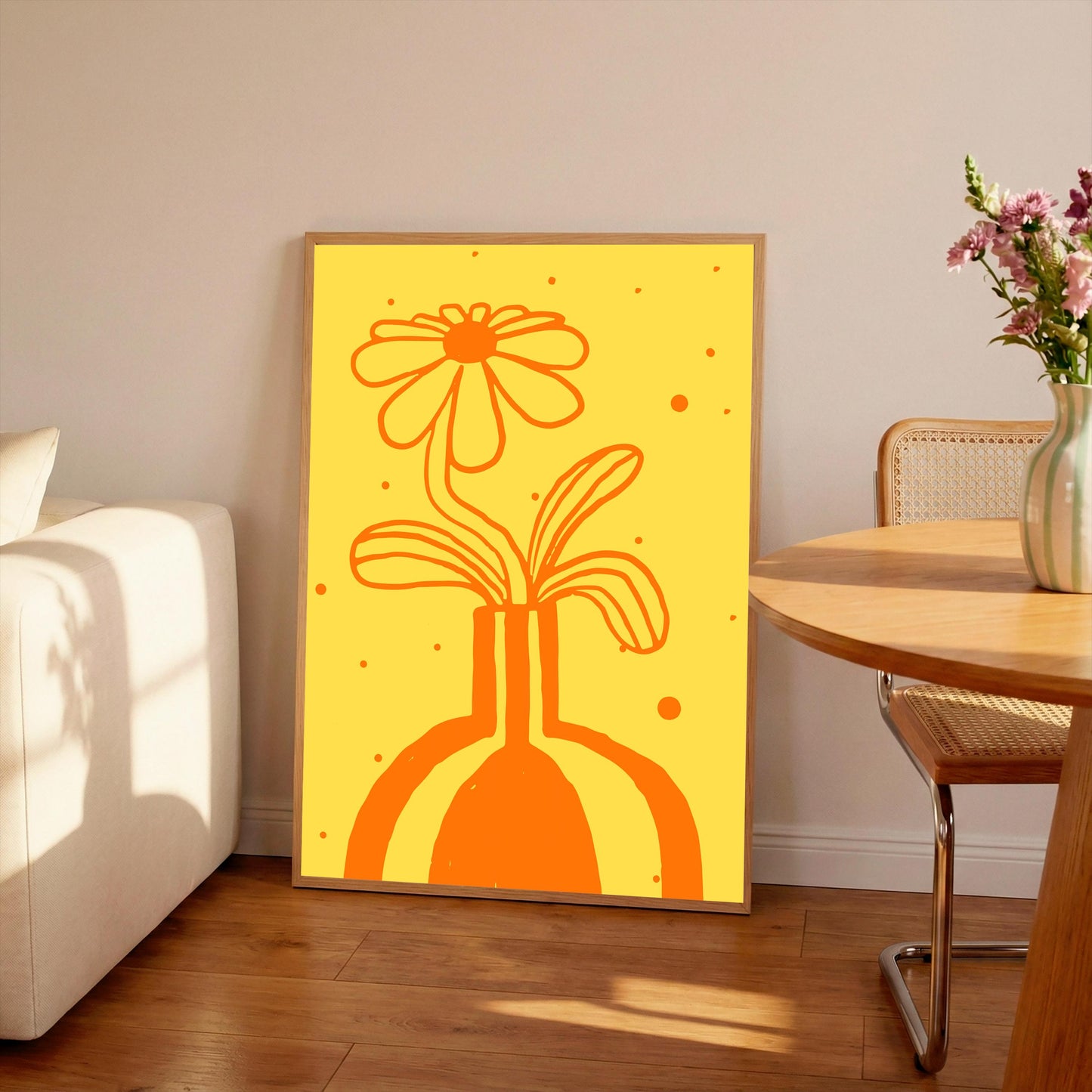 Yellow Flower Market Print: Colourful Floral Wall Art