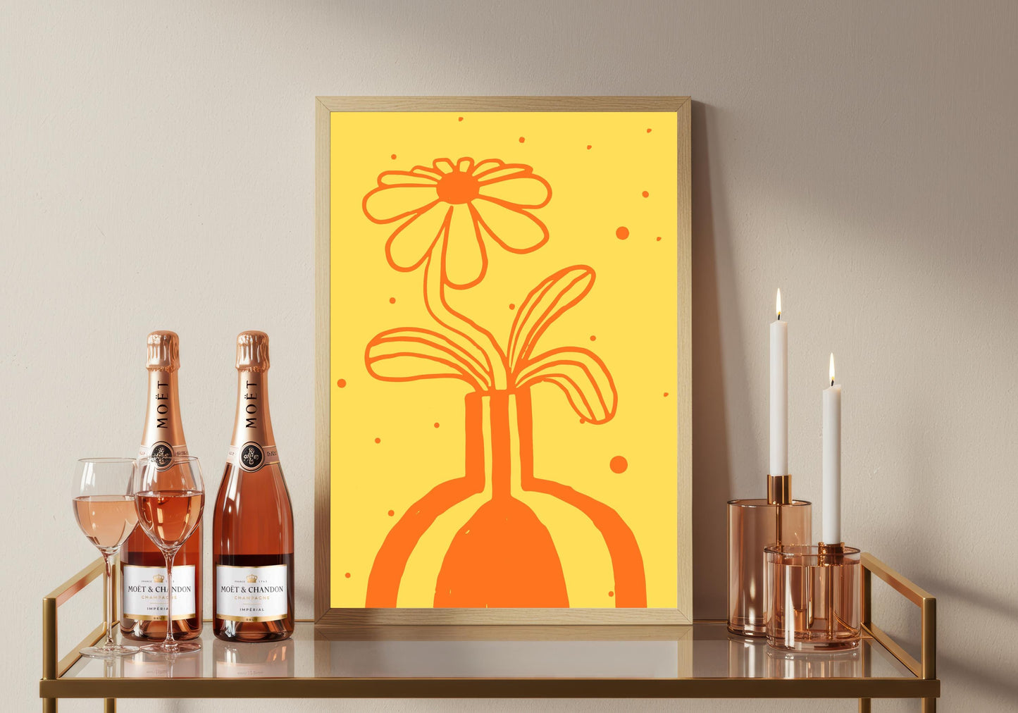 Yellow Flower Market Print: Colourful Floral Wall Art
