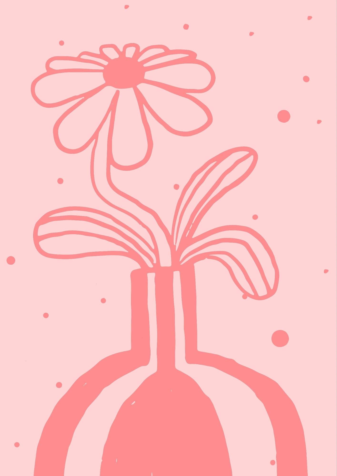 Pink Flower Market Print: Colourful Floral Wall Art