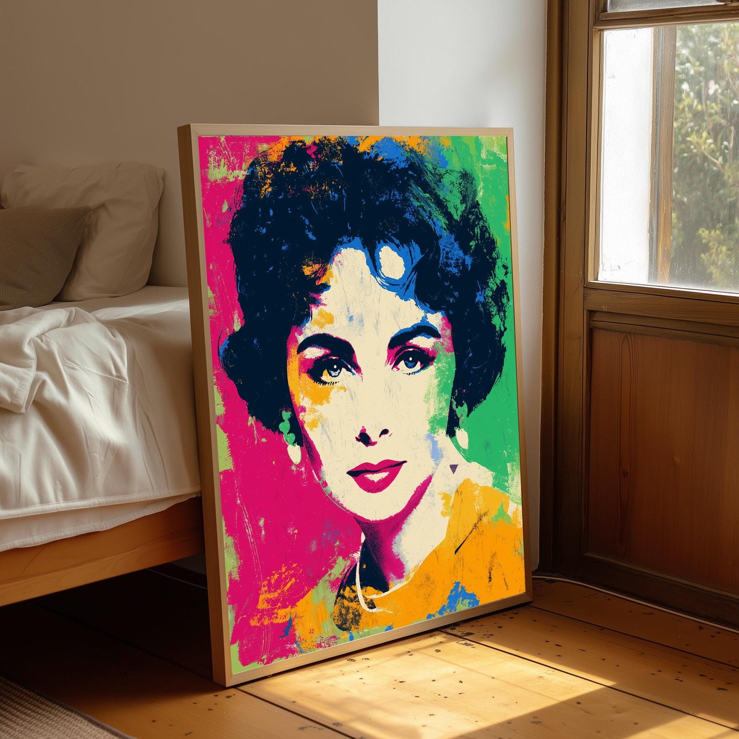 Elizabeth Taylor Warhol Style Print, Retro Pop Art Poster