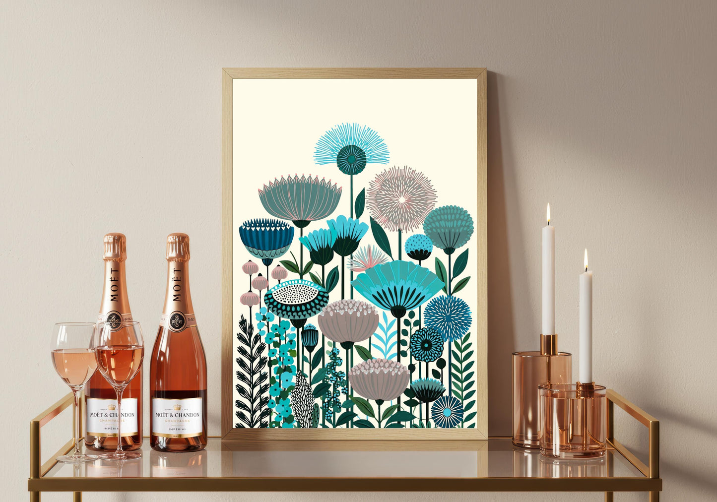 Retro Flower Market Print, Botanical Wall Art, Boho Floral Poster, Living Room Decor
