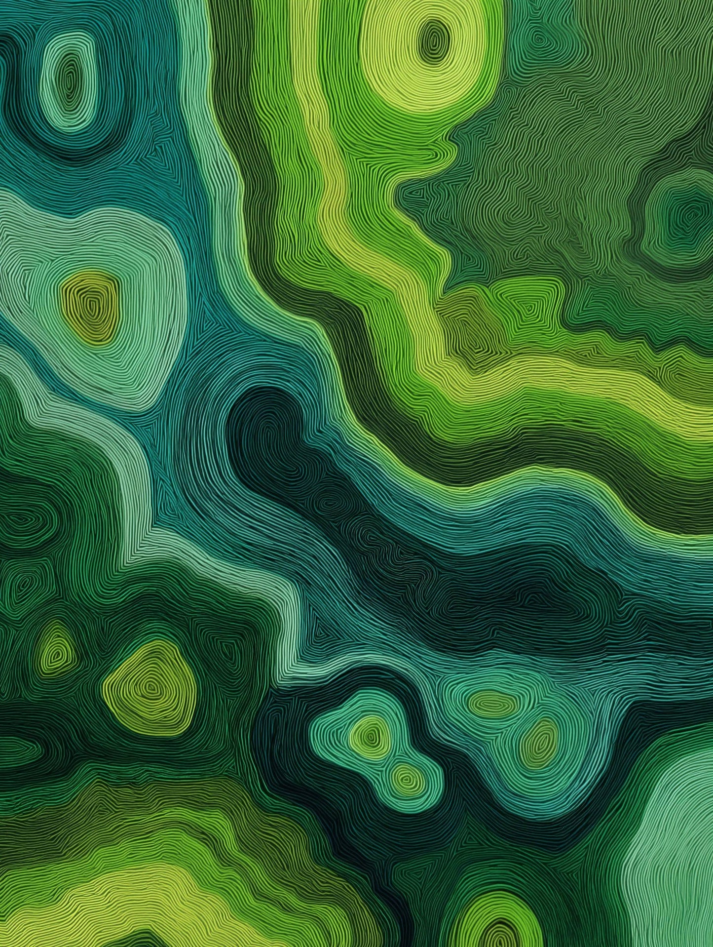 Abstract Wall Print: Colourful Boho Decor, Green Shades