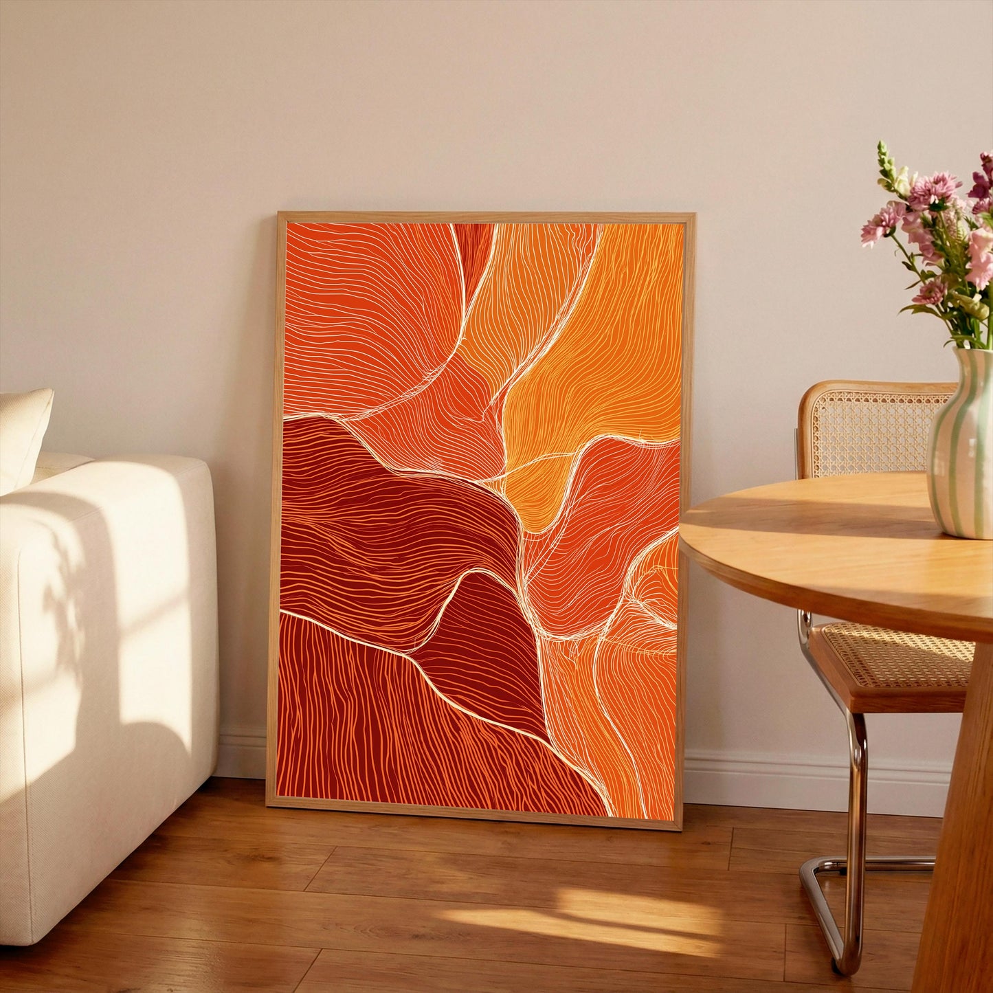 Abstract Wall Print: Colourful Boho Decor, Orange Shades