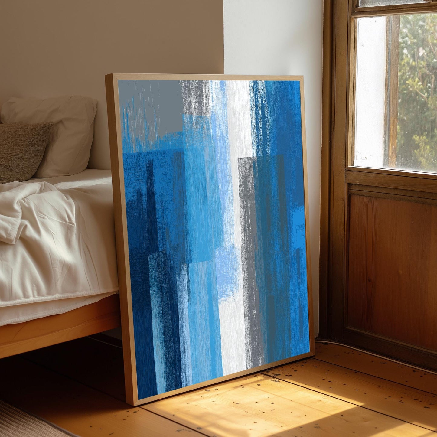 Abstract Wall Print: Colourful Boho Decor, Blue Shades