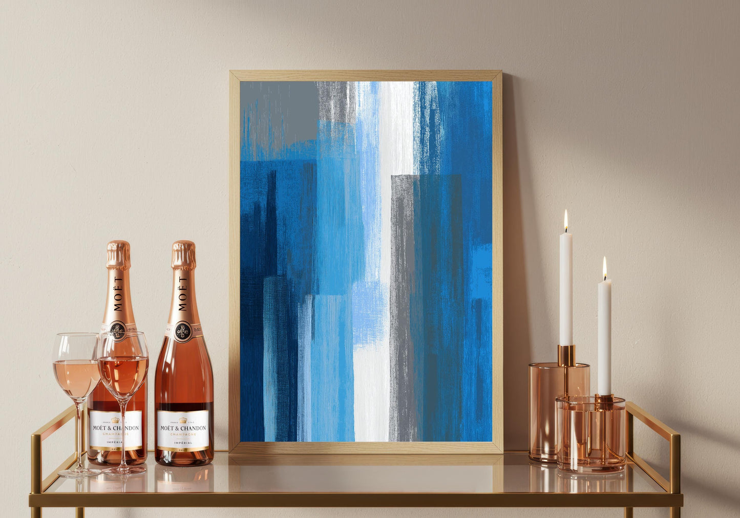 Abstract Wall Print: Colourful Boho Decor, Blue Shades