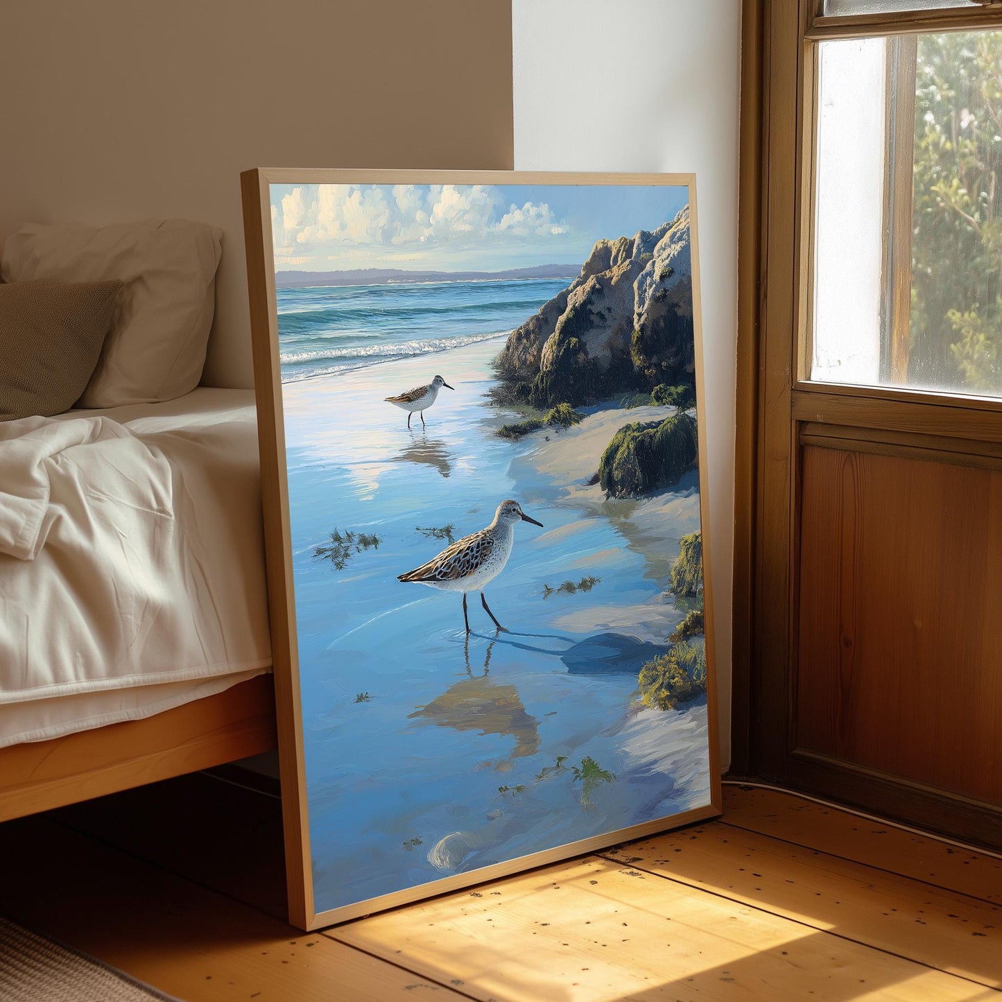 Sandpiper Print: Wildlife Art Poster, Seashore Painting