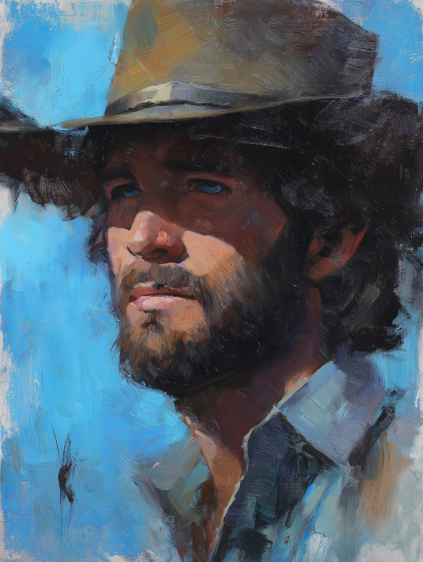Cowboy Print: Rugged Masculine Man Poster