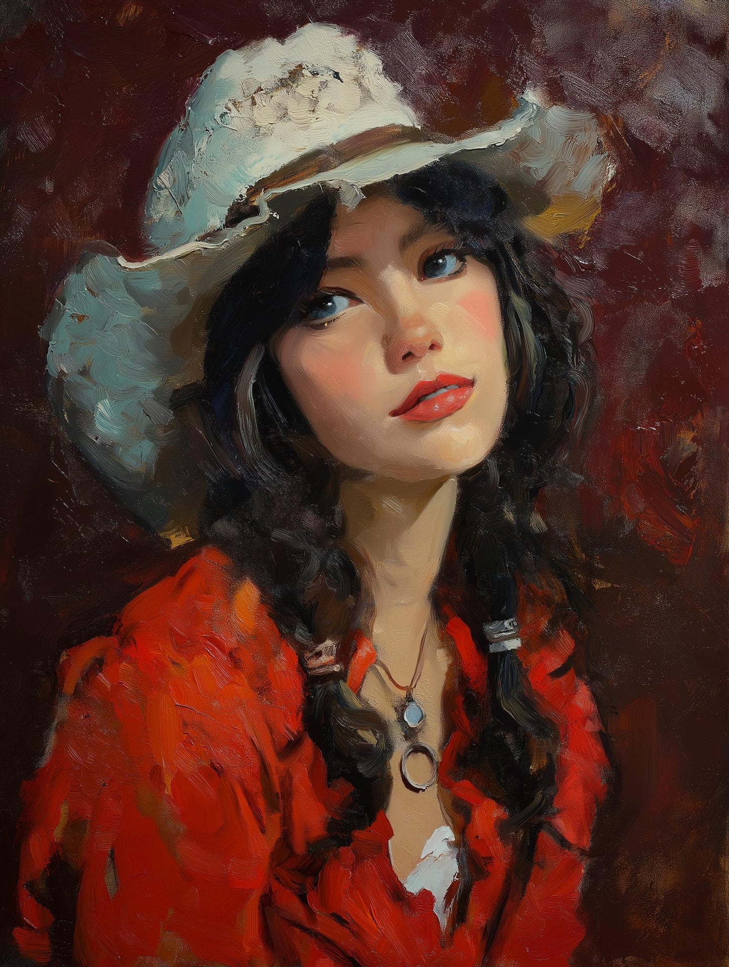 Cowgirl Print: PrettyWoman Wearing Hat Poster