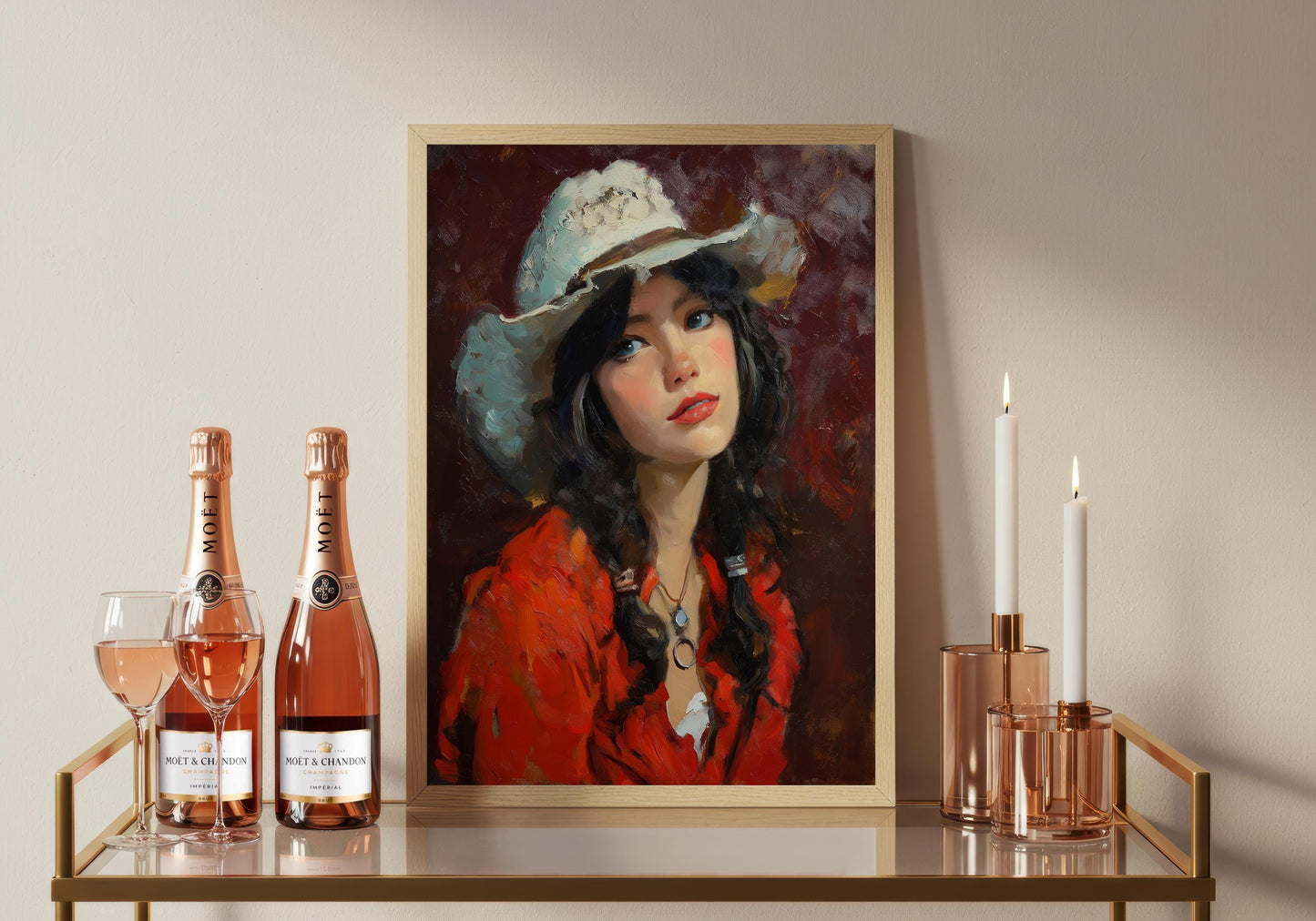 Cowgirl Print: PrettyWoman Wearing Hat Poster