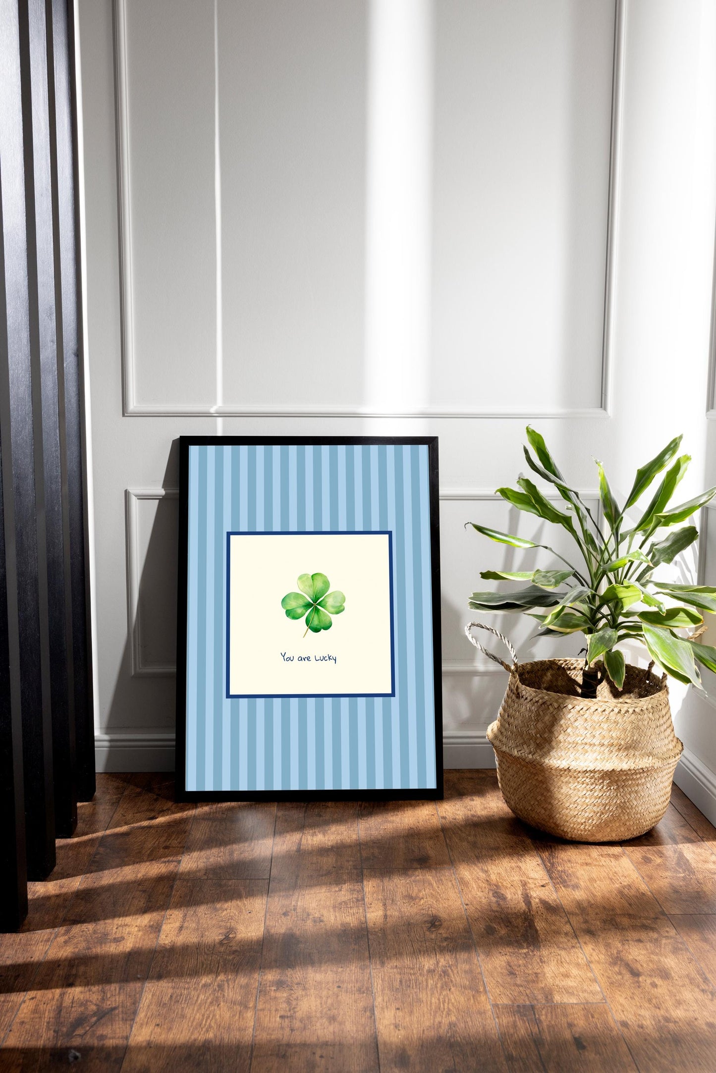 You Are Lucky Print, Four Leaf Clover Wall Art, Green Lucky Charm Decor