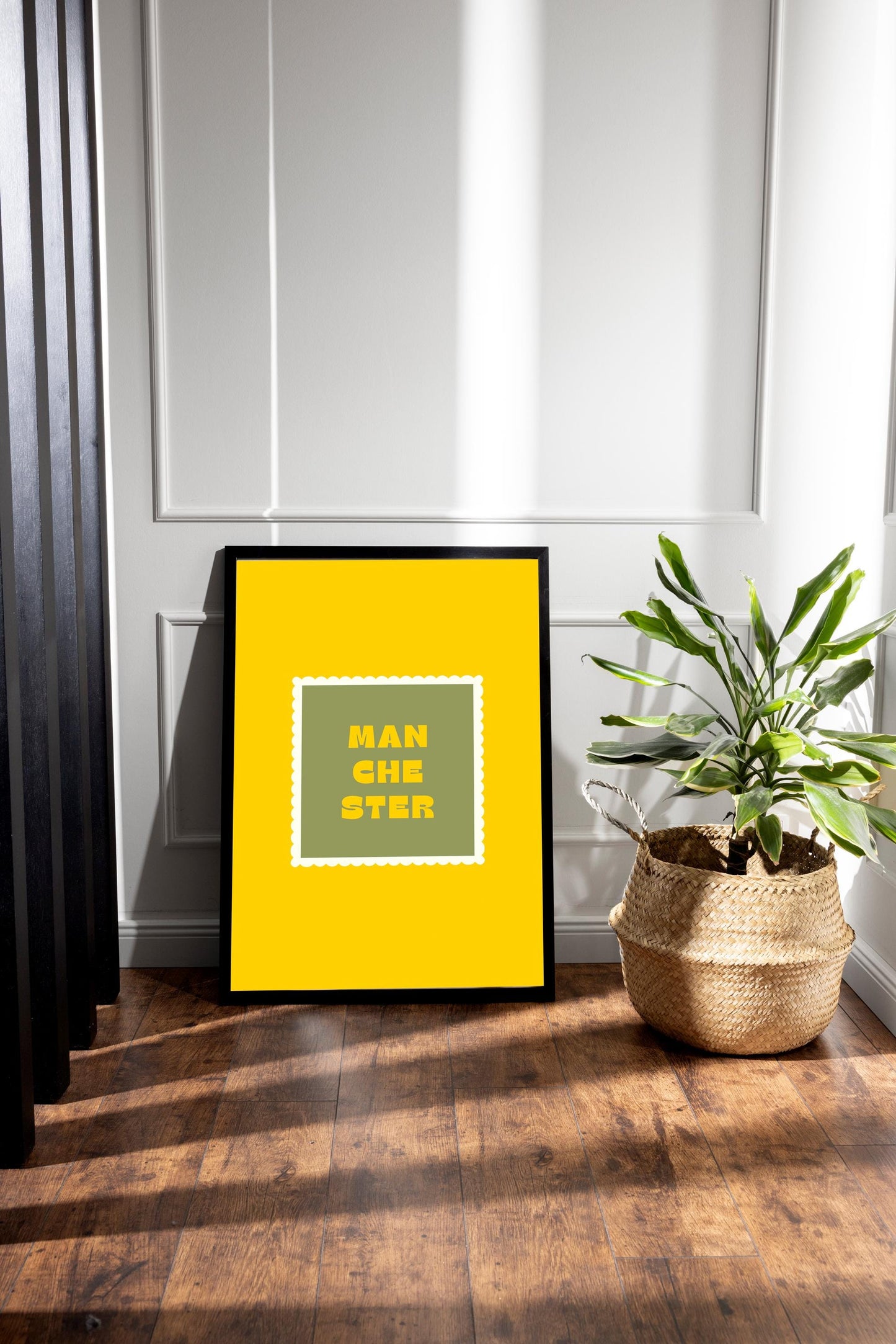 Manchester Typography Print, Colourful Retro Poster, Living Room Wall Art
