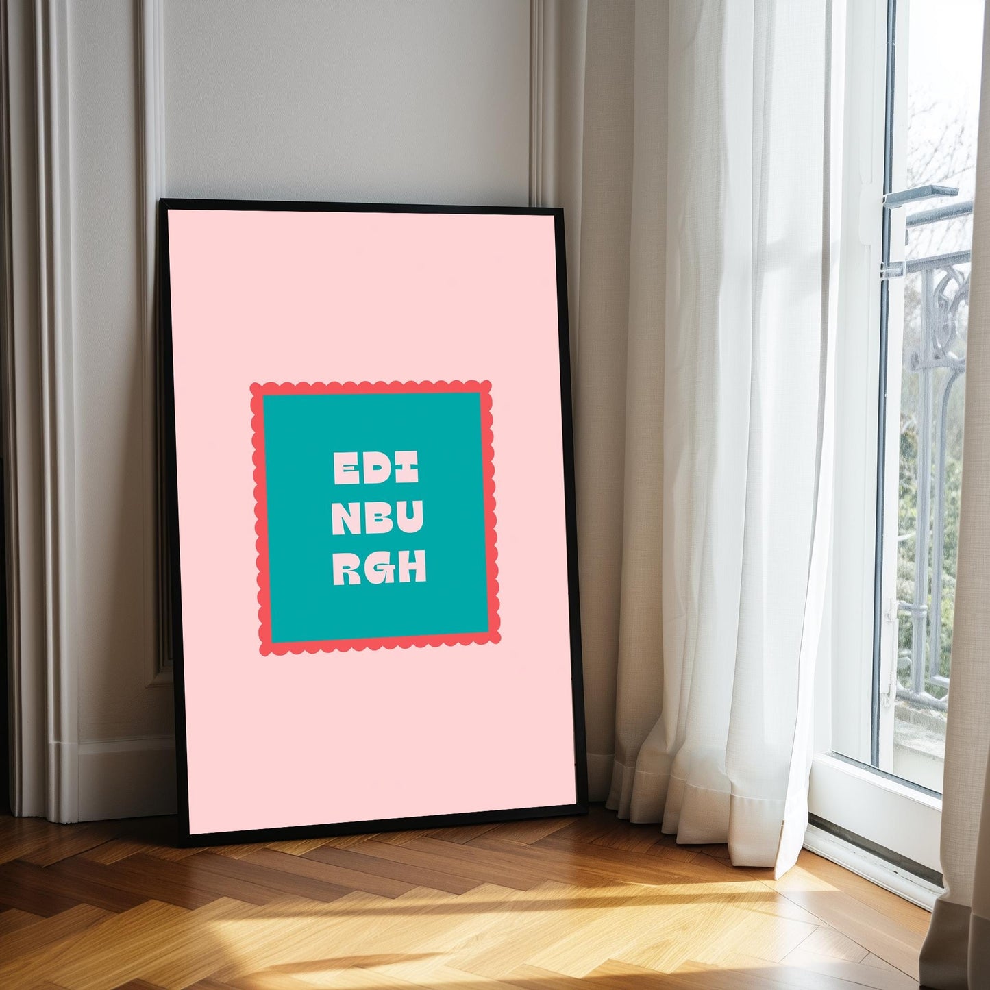 Edinburgh Typography Print, Colourful Retro Wall Art, Modern Living Poster