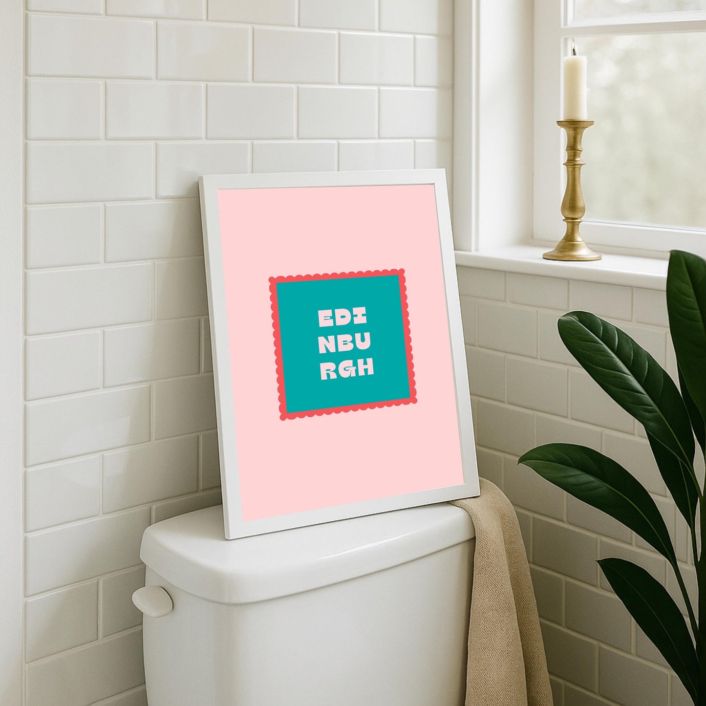 Edinburgh Typography Print, Colourful Retro Wall Art, Modern Living Poster