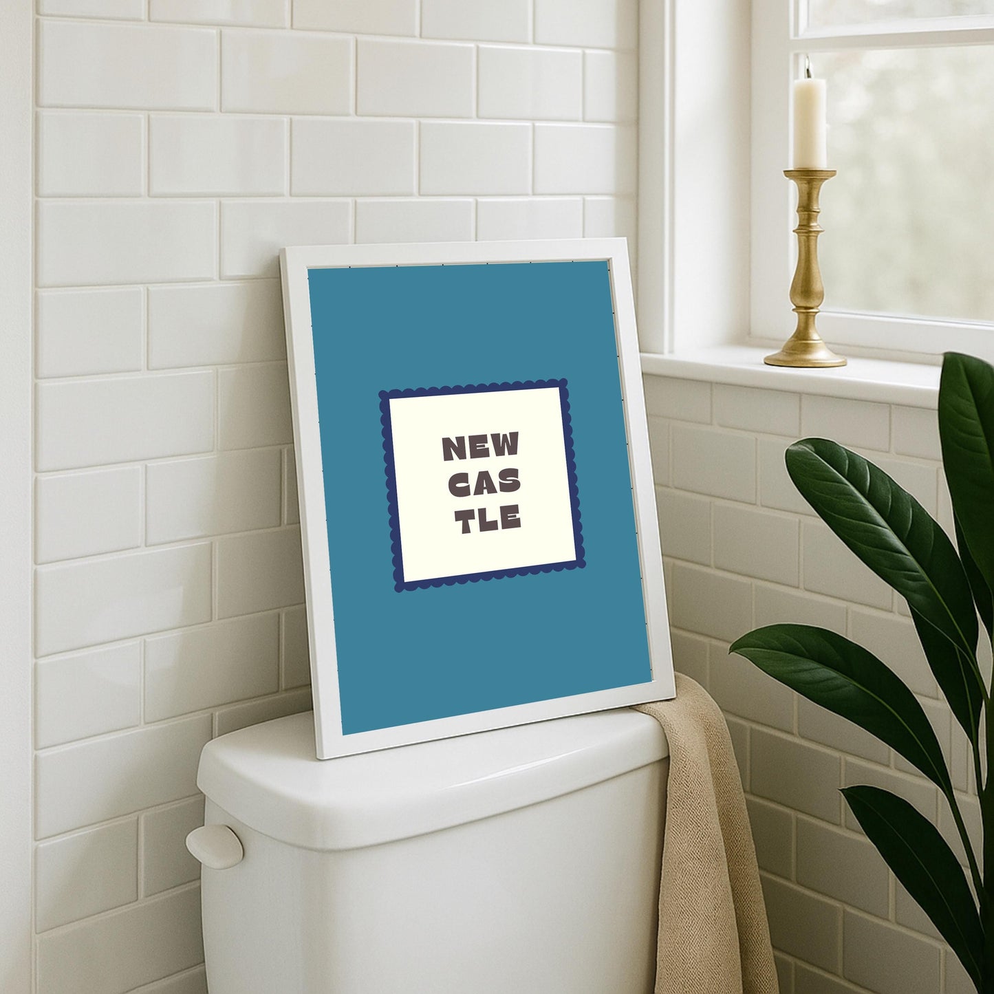 Newcastle Typography Print, Colourful Retro Poster, Modern Wall Art