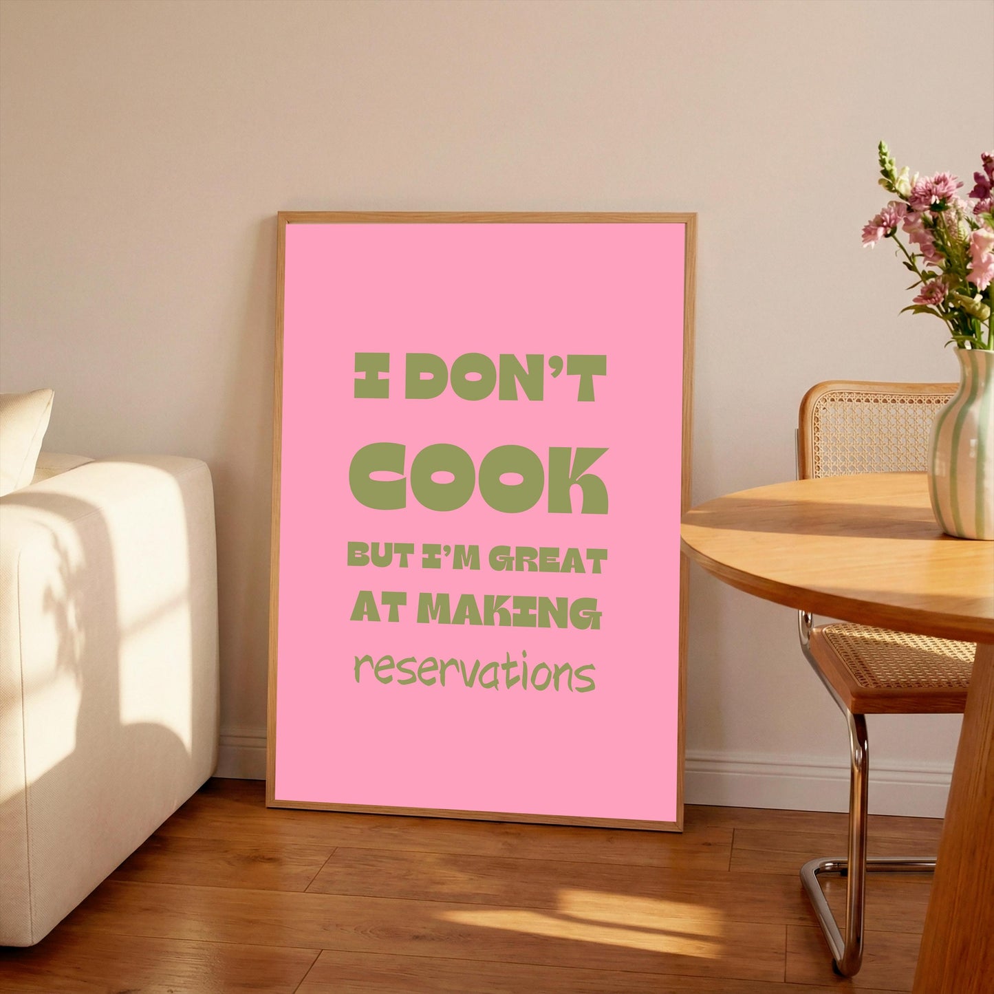 Retro Foodie Print: I Don't Cook, Reservations Wall Art